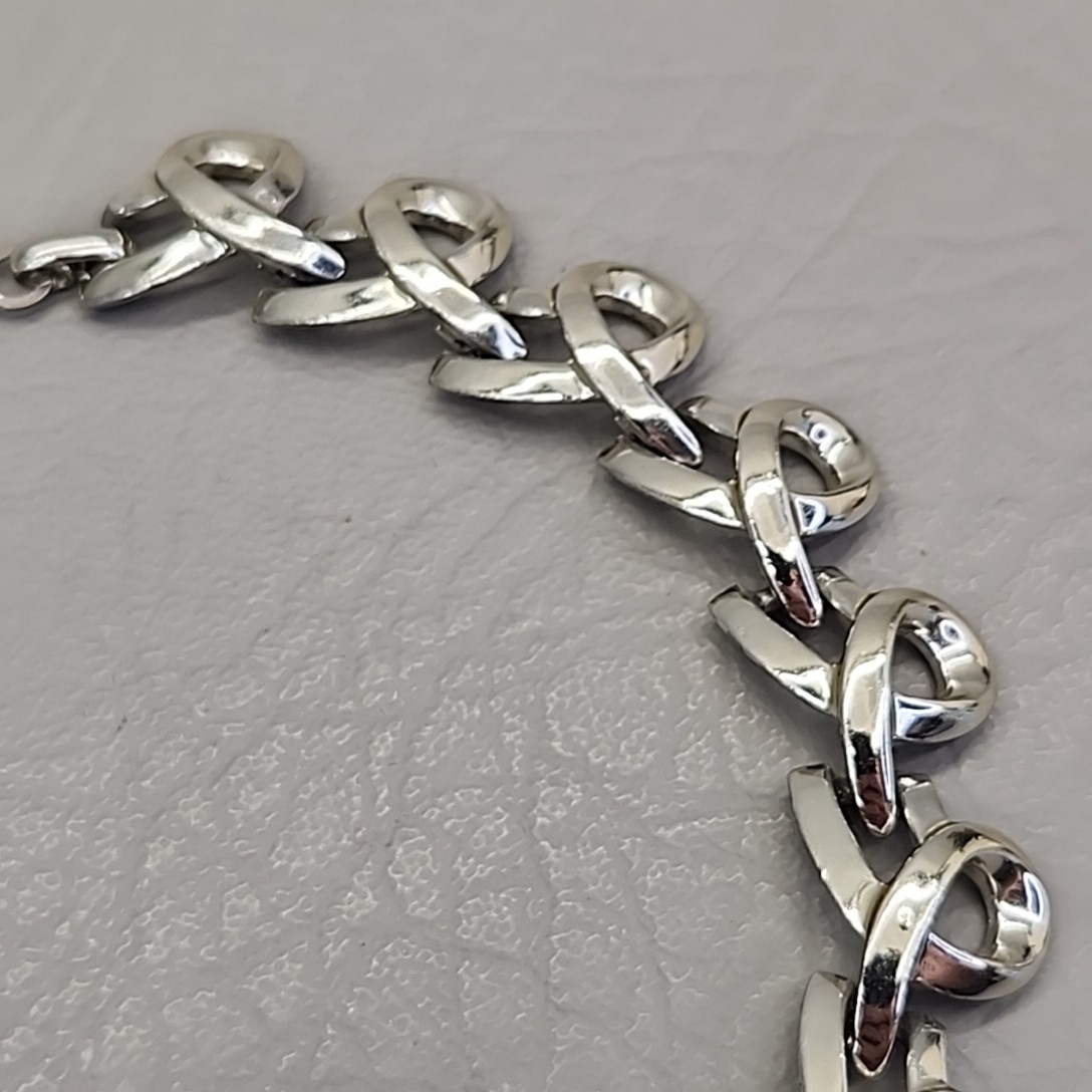 Vintage Linked Necklace Looped Chain Choker 15″ READ