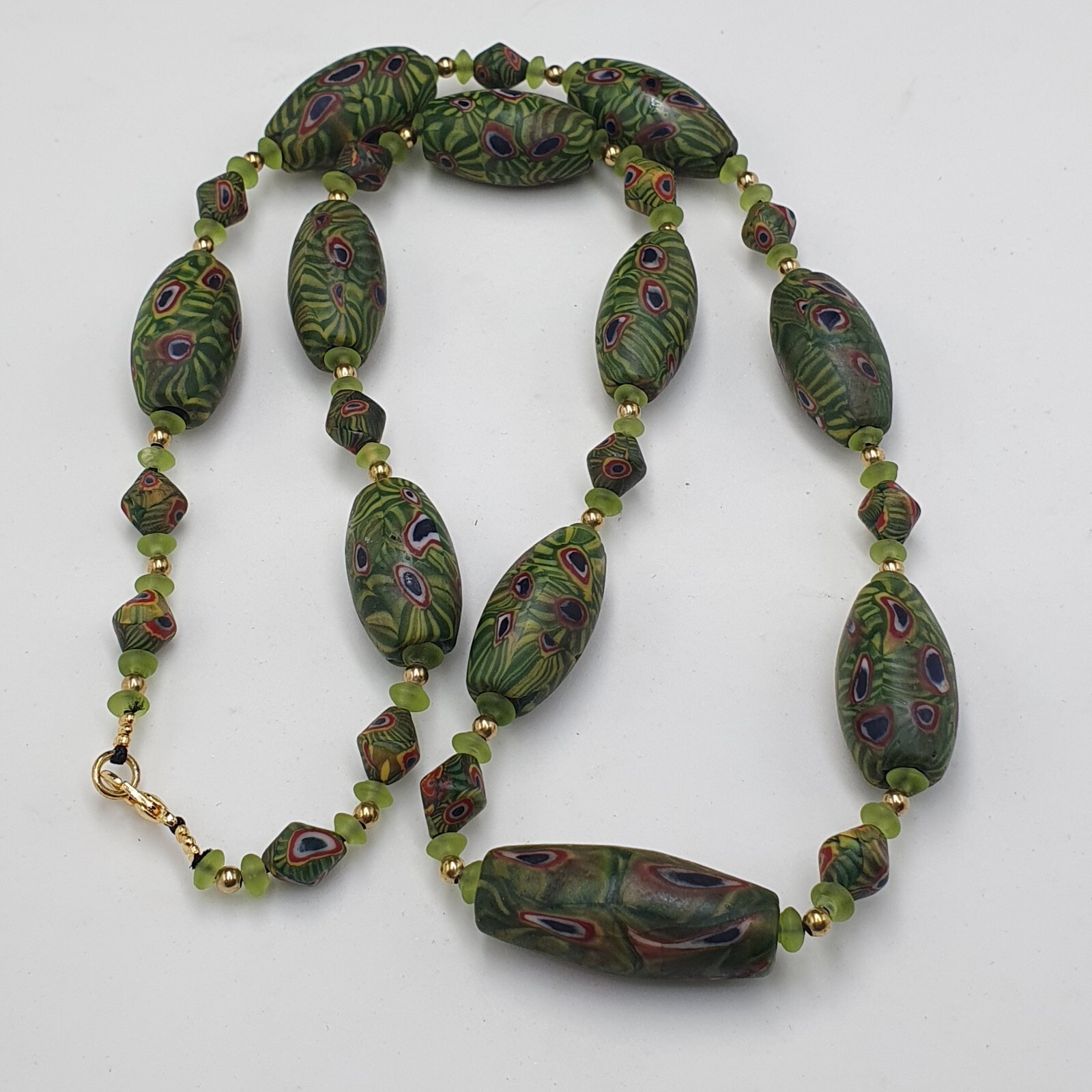 Vintage Venetian Style Amazing Gabri Eyes Glass Beaded Necklace