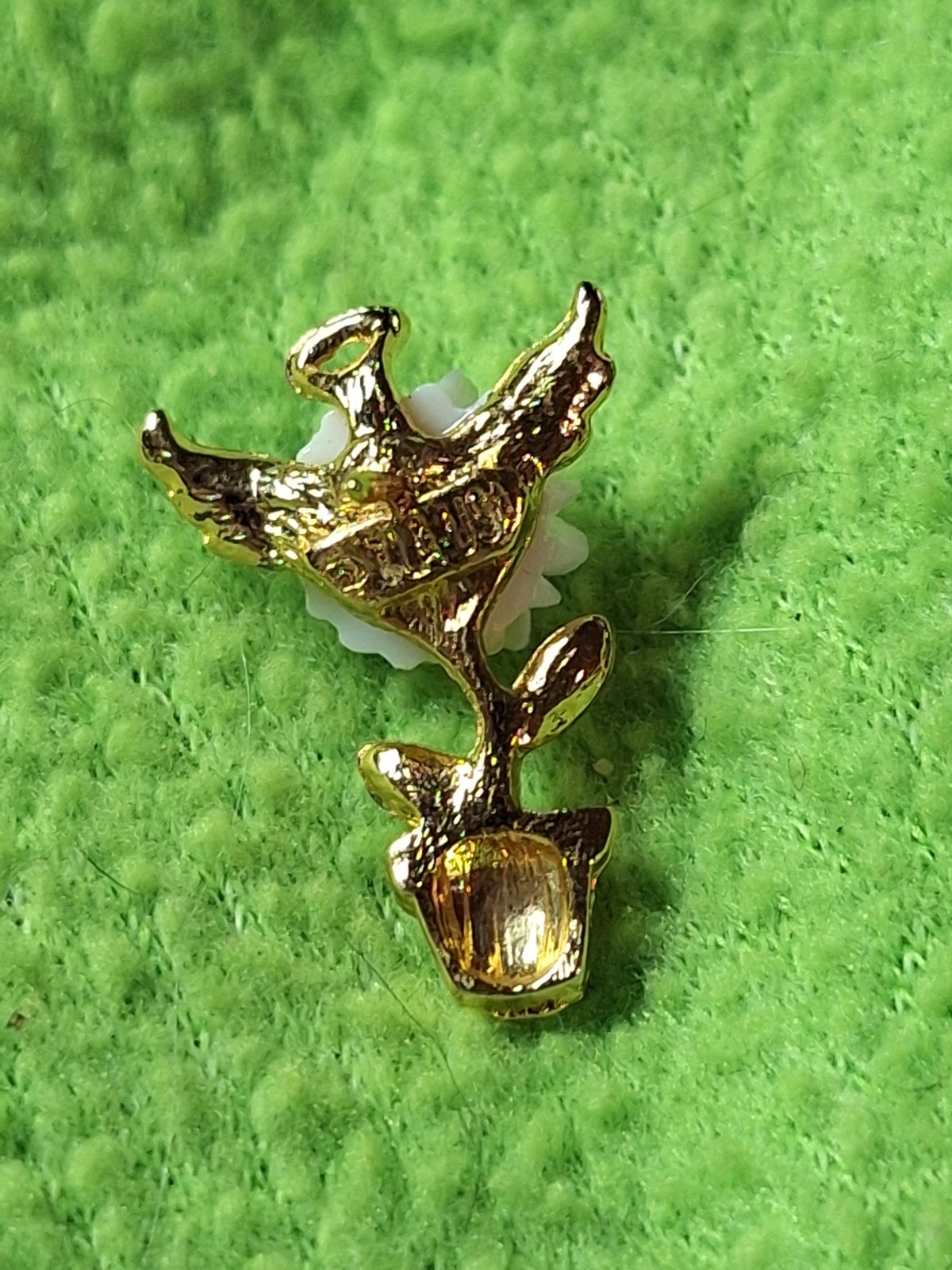 Vtg. Signed Sunflower Plant/Pot Pin~Enamel~Goldtone~Rare~1″~ #1866