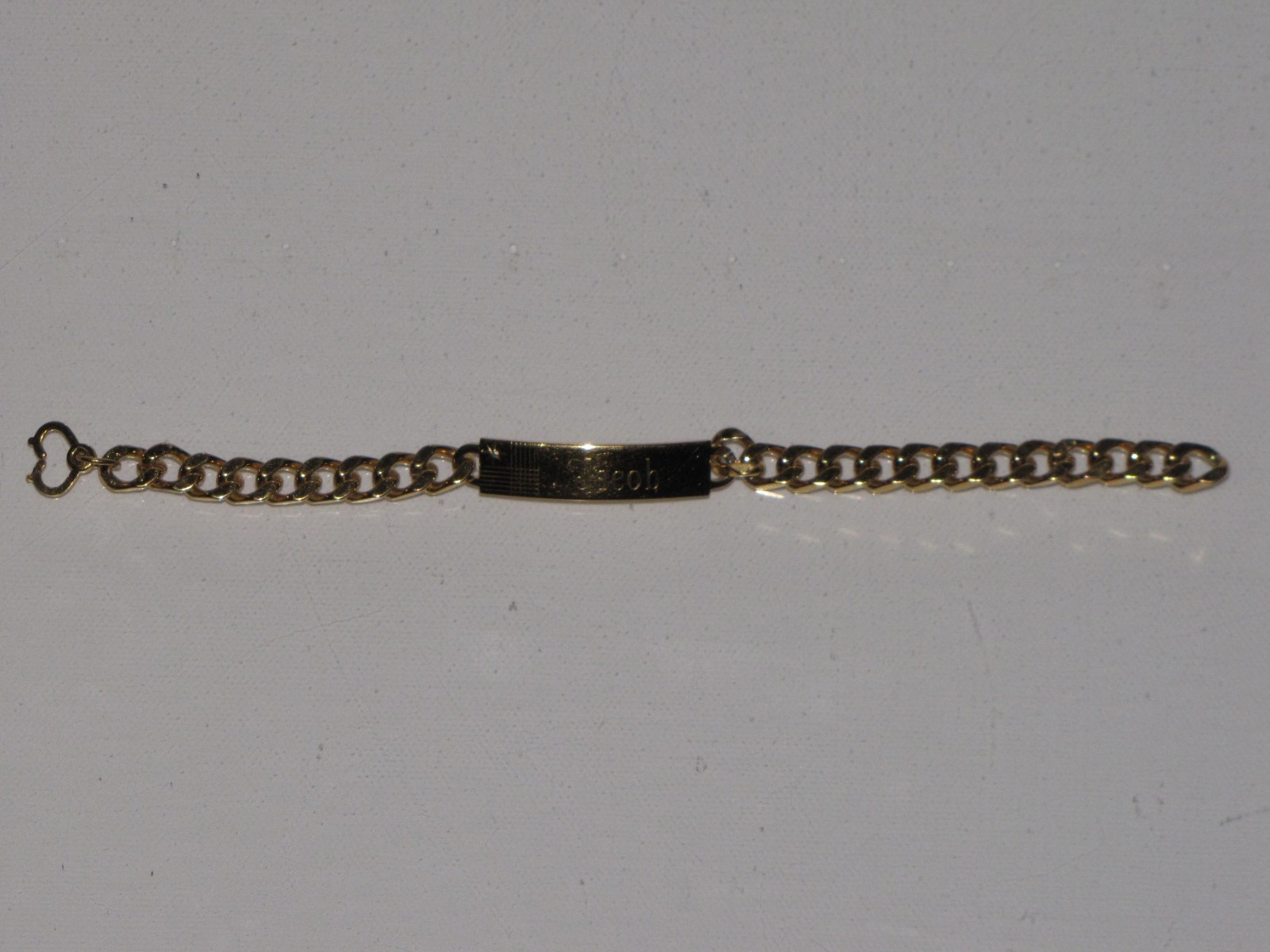 Vintage Speidel USA Personalized ID Bracelet Gold Tone Diamond Accent Mens