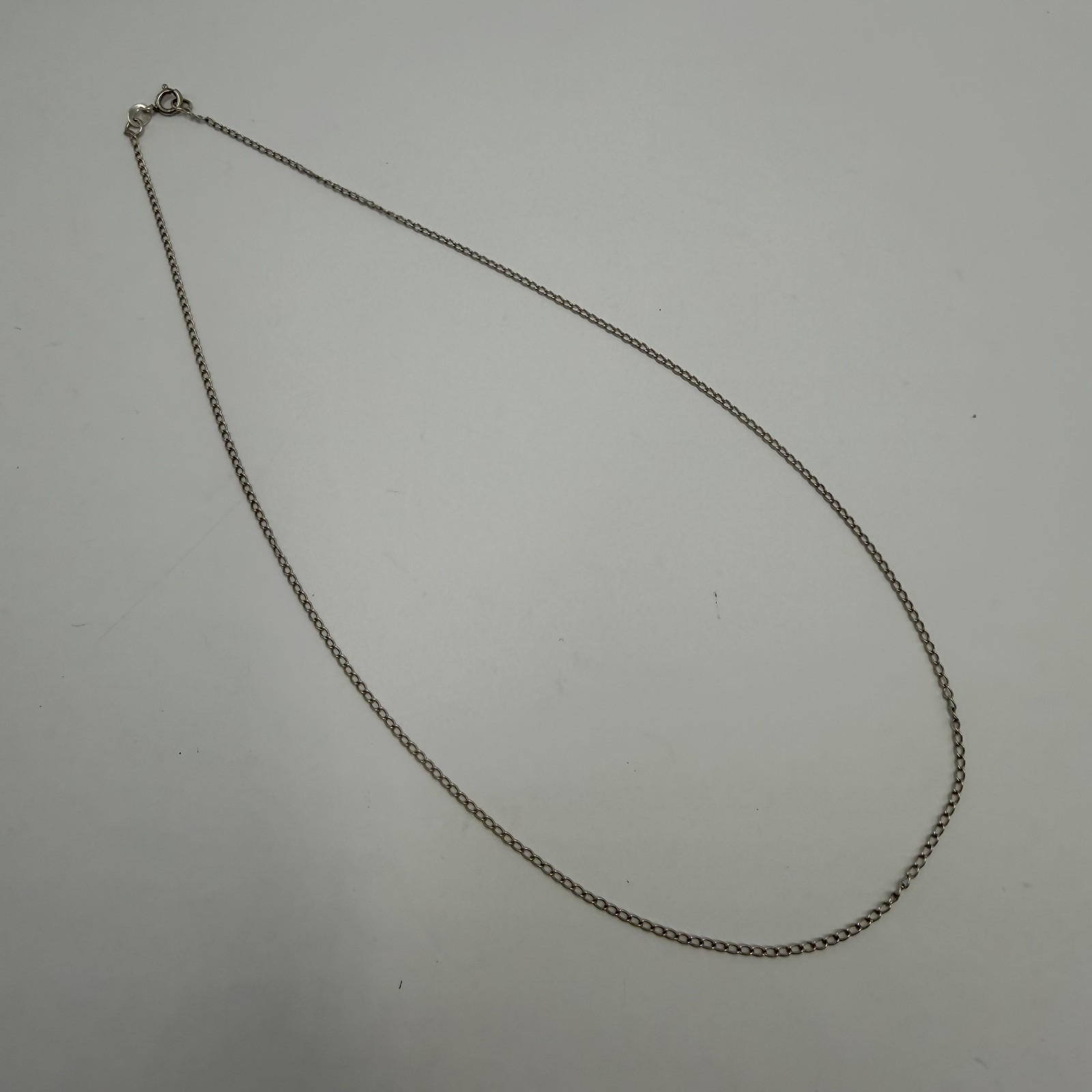 Vintage 925 Sterling Silver Curb Chain Necklace 44cm Unisex Italy Jewelry