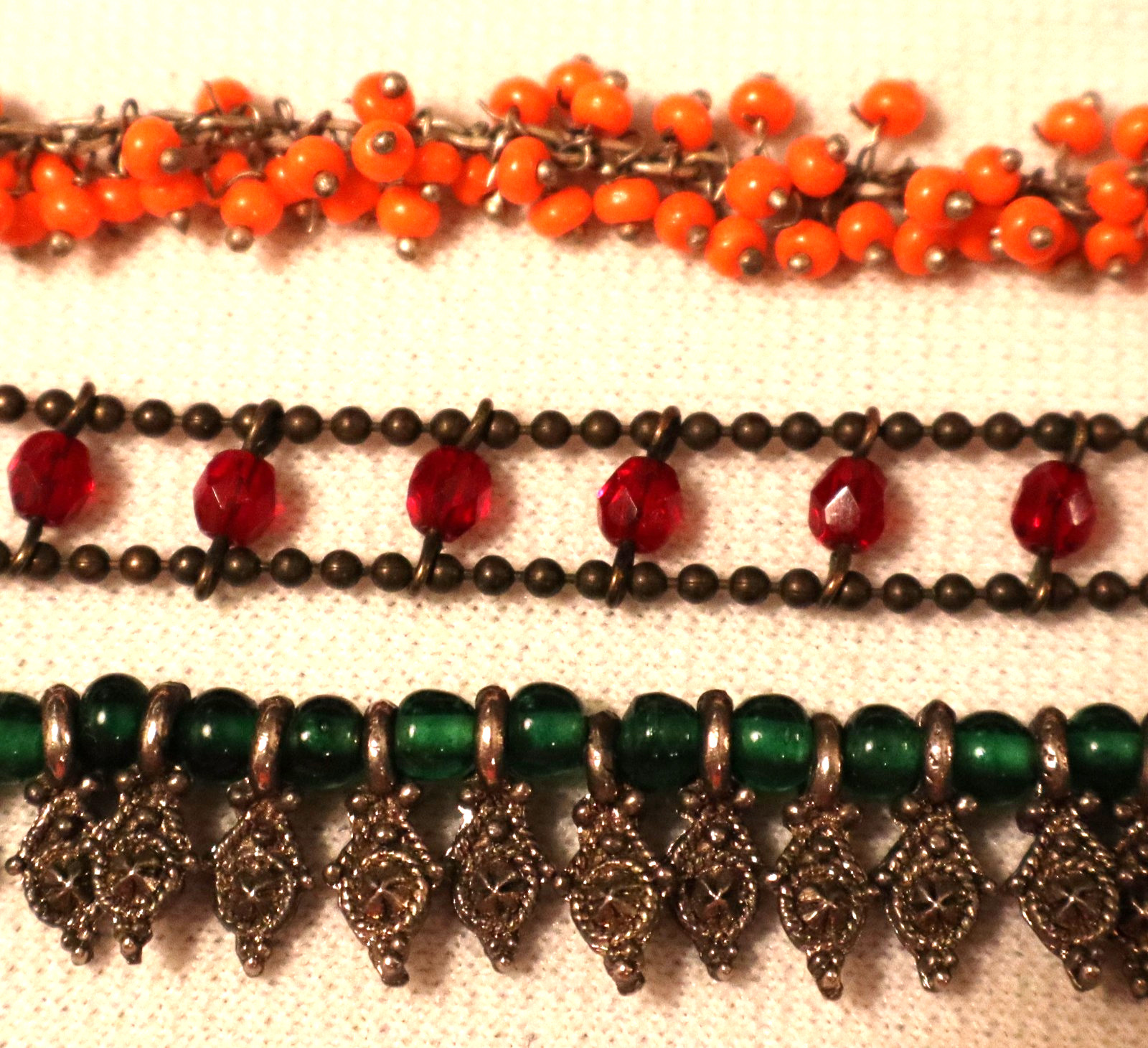 Vintage Choker Necklace Lot of 3 Delicate Beaded Chain