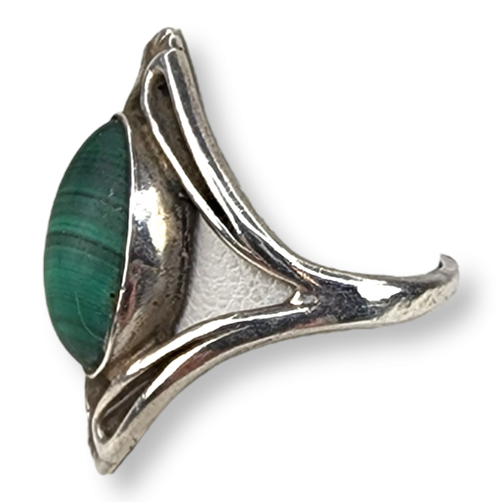 Vintage Sterling Silver 925 Malachite Stone Ring Size 6.5