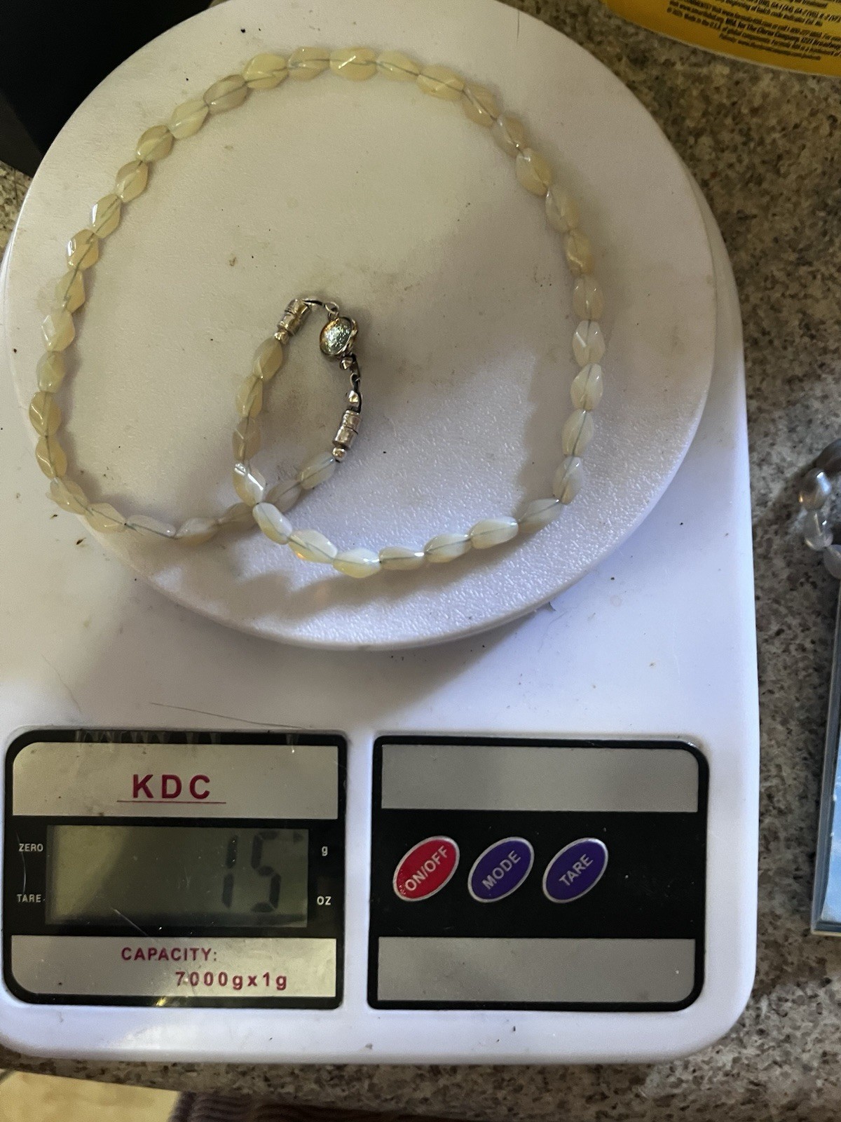 Vintage Australian Opal Bead Necklace 17” Silver Clasp Good Quality Opal Beads
