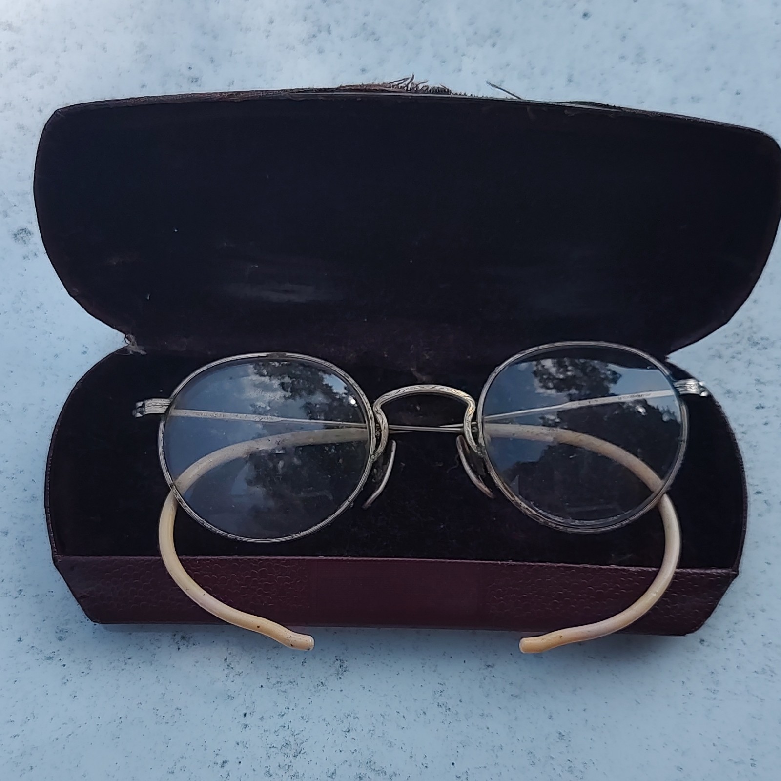 Vintage 1920s Round Gold Full-Rim Eyeglasses Frames 10mm Bridge 10-12KGF