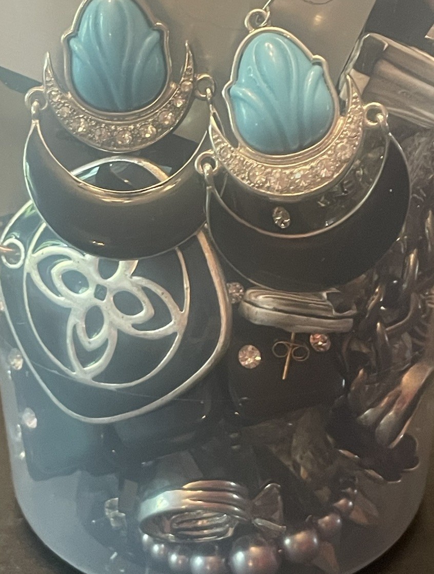 Mystery Jewelry Jar BOLD CHUNKY Curated Black Silver All Wearable Glam Runway