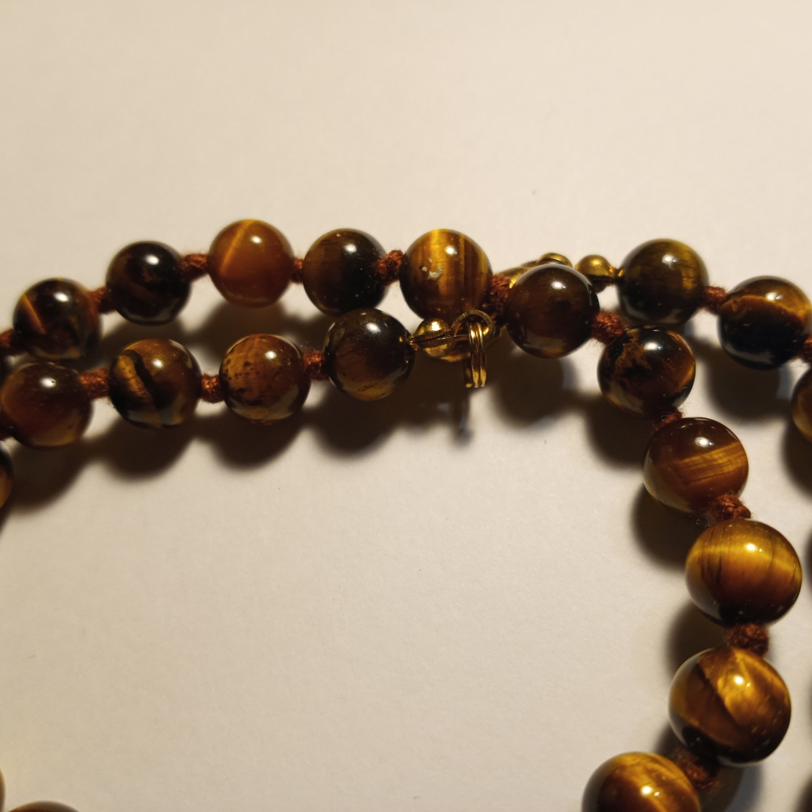 Vintage Tiger’s Eye Bead Necklace Germany 18.5 inch