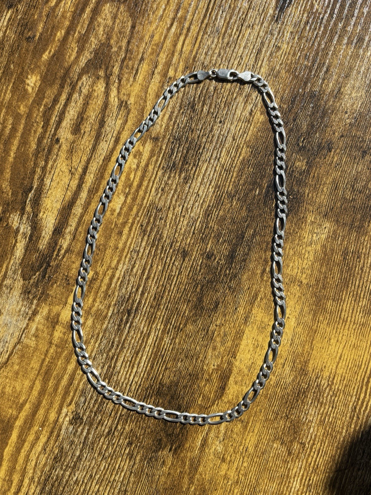 Vintage Sterling Silver Figaro Chain Necklace 20″ 6mm- 23.23 Grams Made In Italy