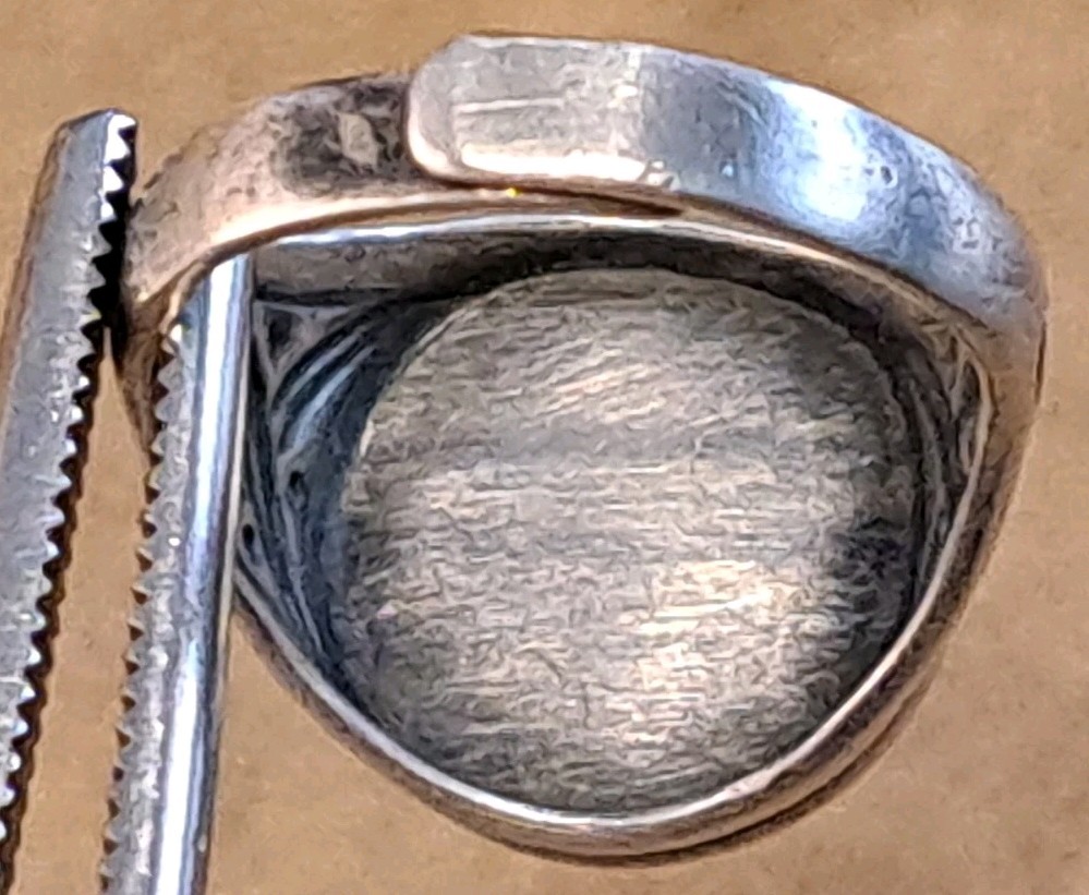 VINTAGE Sterling Silver CELTIC Art Glass SCOTTY DOG Bypass Wrap Ring 8.25 NICE