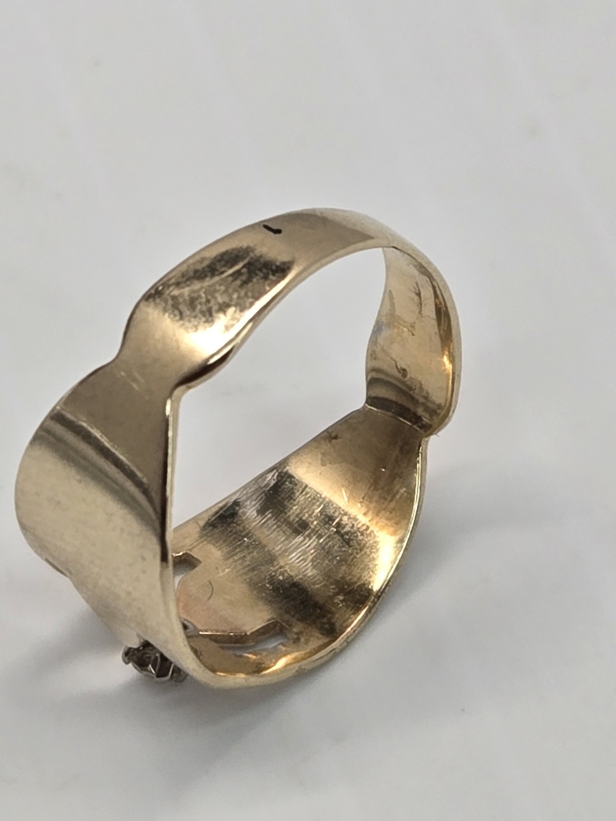 Vintage 14K Yellow Gold & Diamond Baby Ring Size 2.5 Initial X Signet Band 1.6g