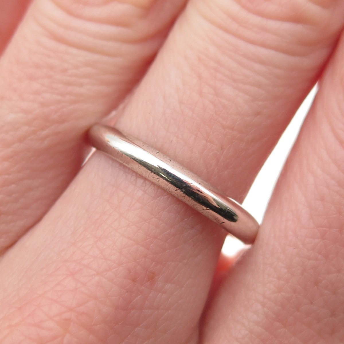 Ken Ber 925 Sterling Silver Vintage Classic Wedding Stackable Band Ring Size 8