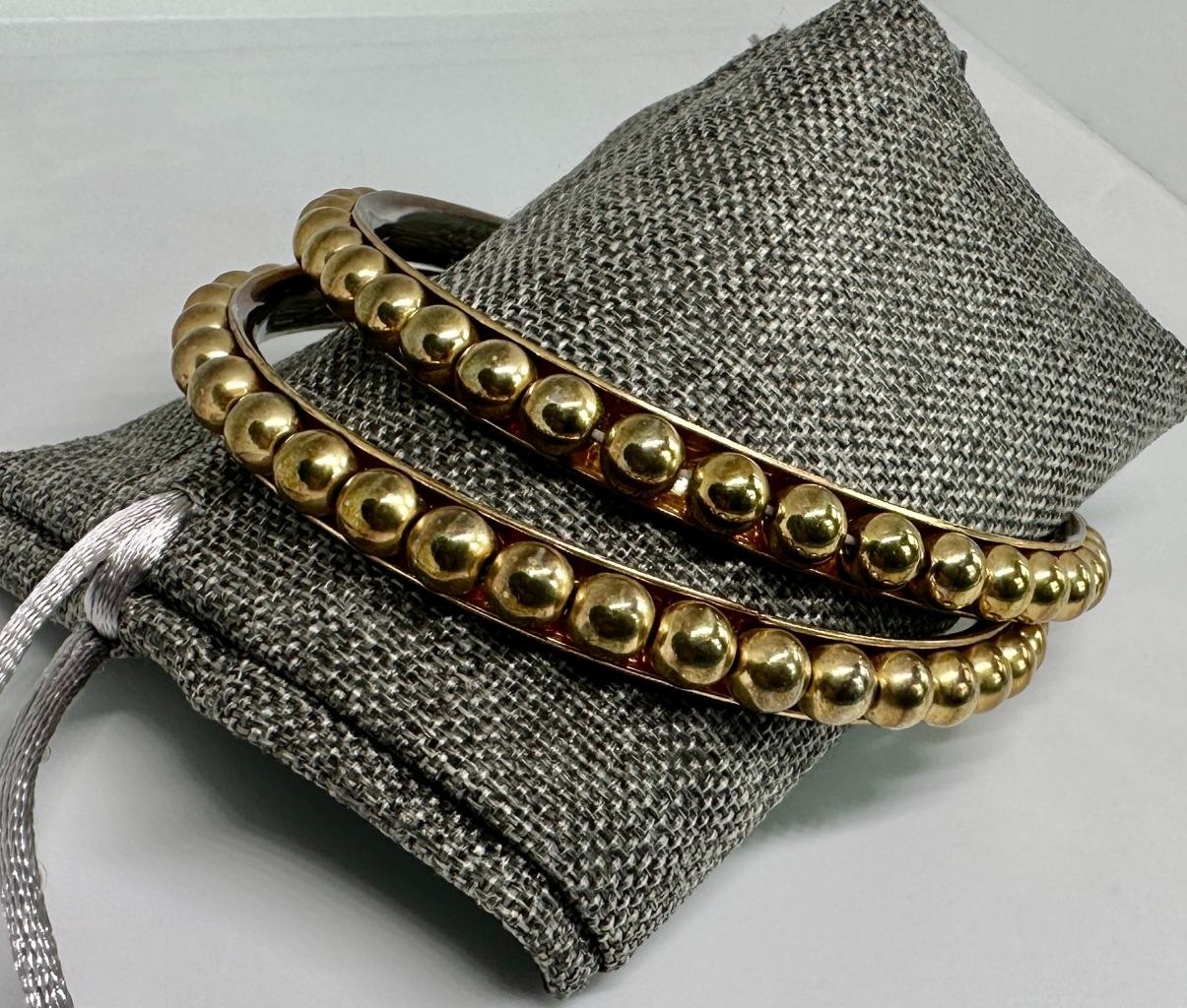 Vikki Carr Pair of Bangle Bracelets Certificate Of Authenticity Silver Gilt