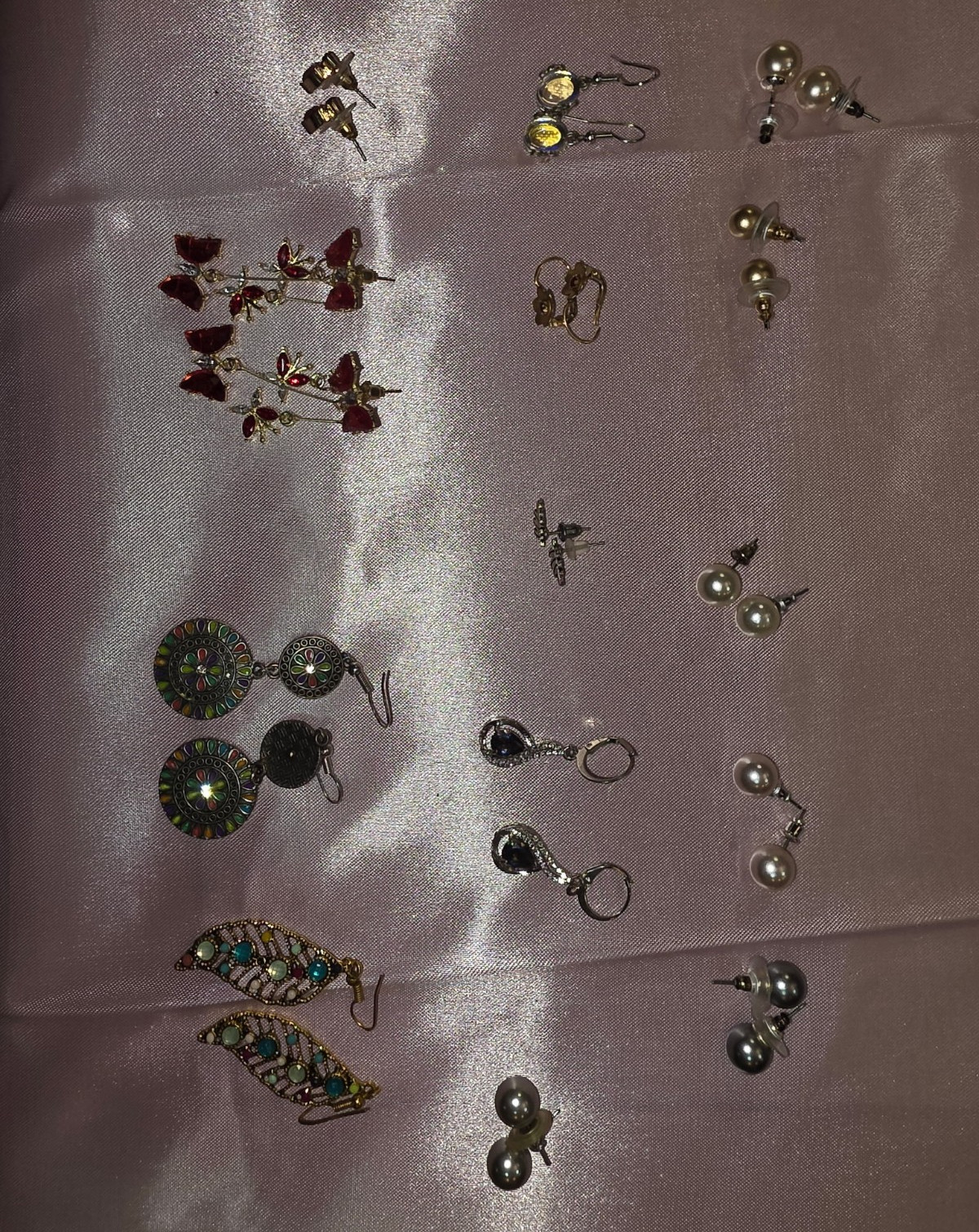 15pc Women’s Fashion Costume Earrings Mixed Lot, Multicolor Metal Assortment