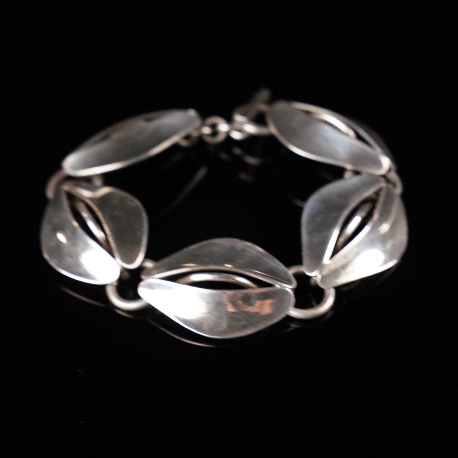 DGH Danish Scandinavian Sterling Silver Link Bracelet 925S Modernist 7.5″ 30g
