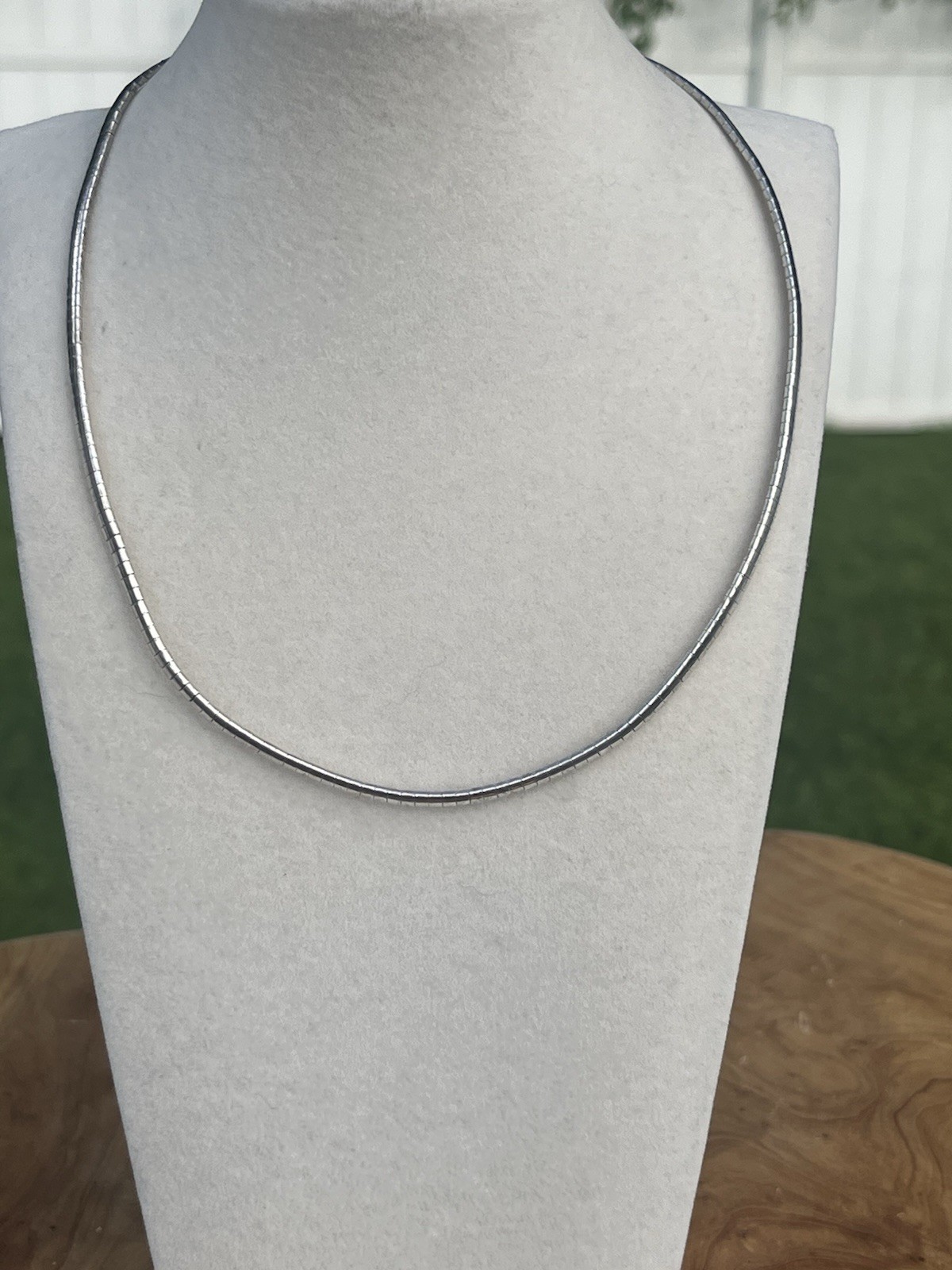 Vintage Italy 925 Sterling Silver 15” Square Snake Chain Choker Necklace