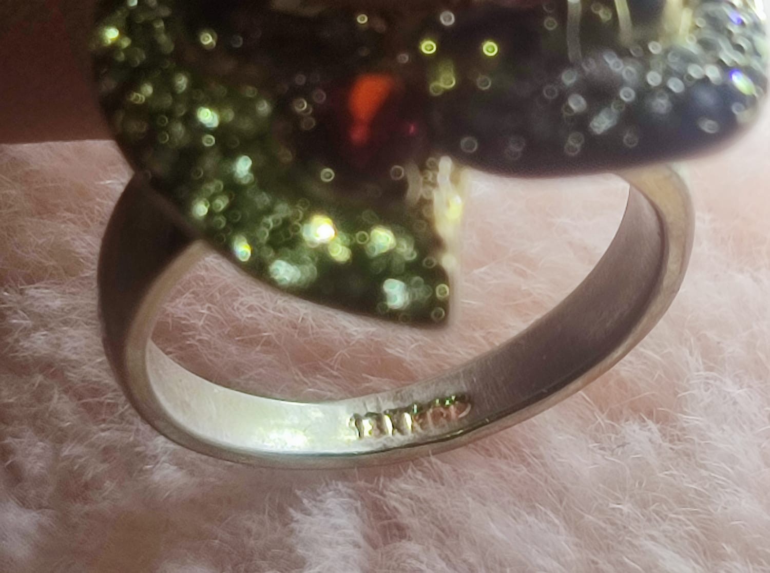 Vintage 18K RGP Multi-Stone Bypass Cocktail Ring Handcrafted Cluster Flower