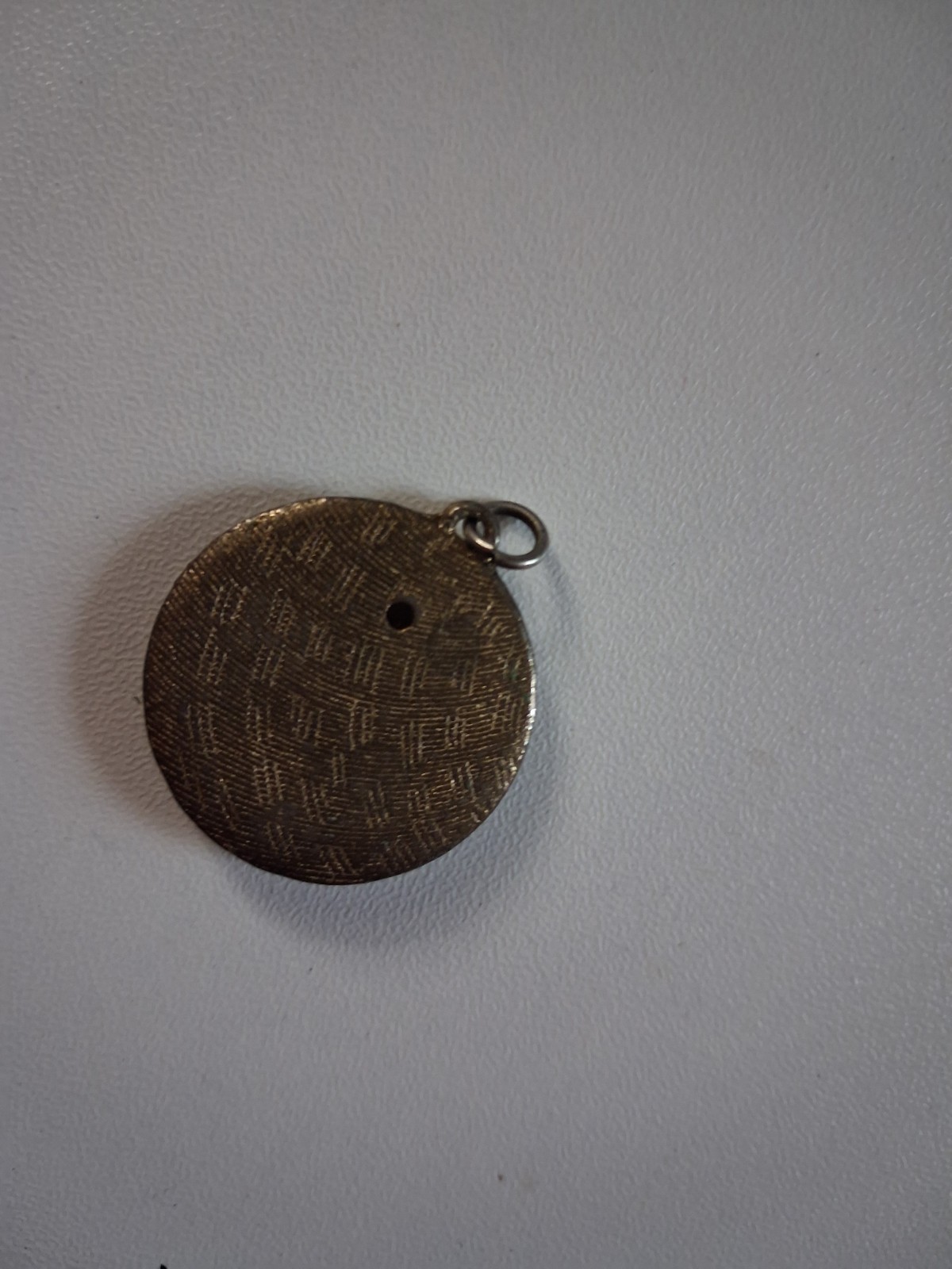 vintage Round Silver Metal Pendant Charm, Signed ASI Mark, No Stone, Unisex