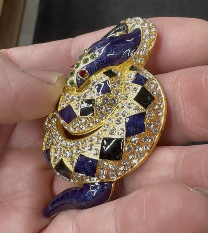I Am Edgar Berebi my Blue Python pin Brooch From My Archives Vintage 24kplate