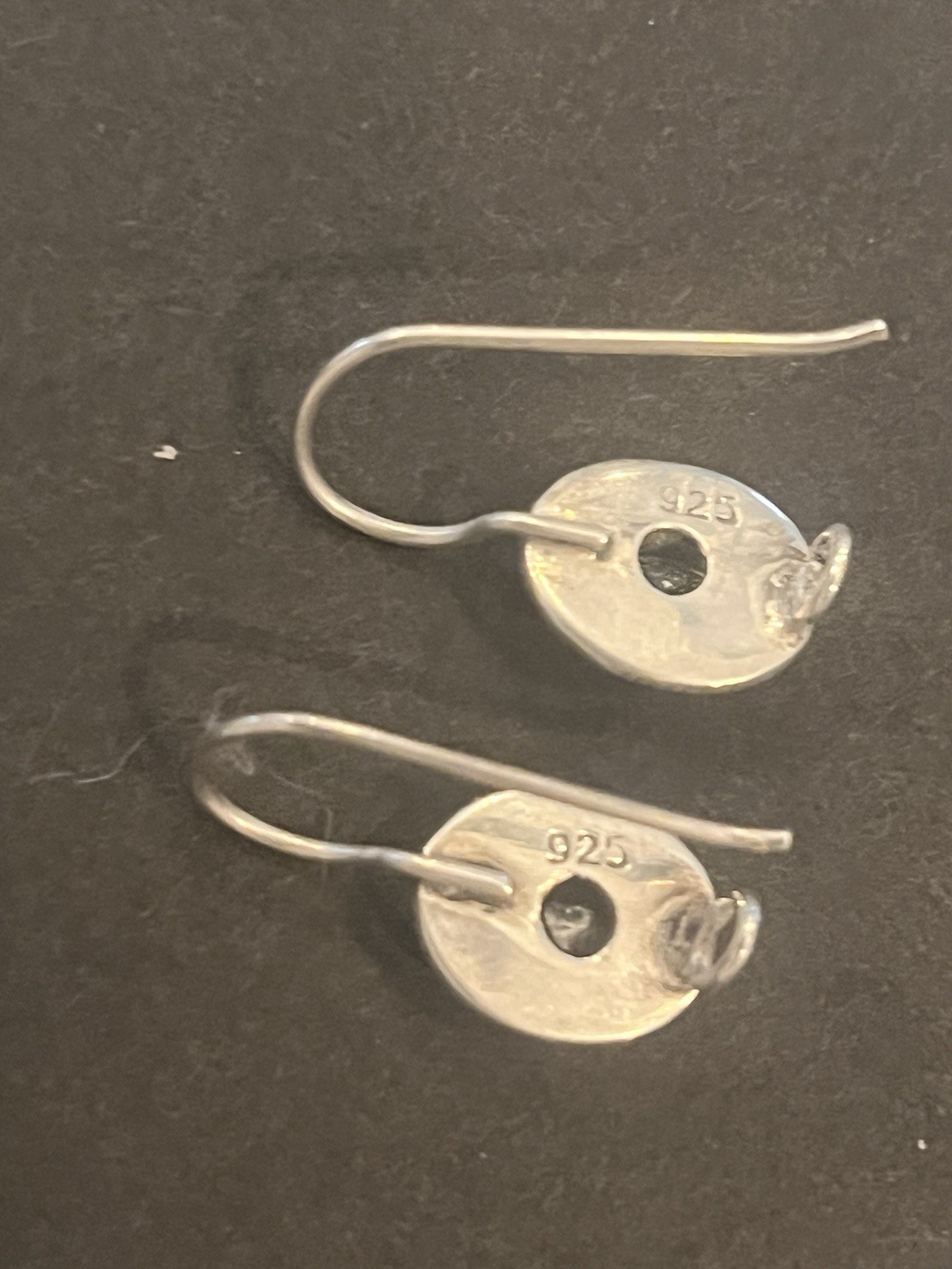 NEW OLD STOCK Vintage Sterling Silver 925 Garnet Dangle Drop Hook Earrings