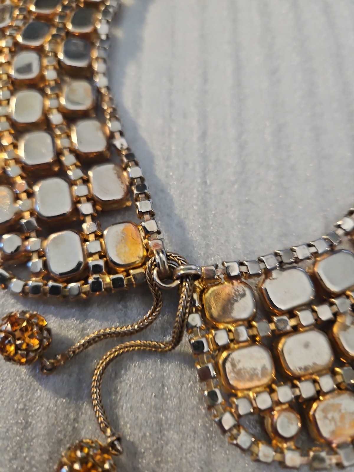 Gorgeous Estate Sale Find Vintage Citrine Collar Deco Style “Costume” Necklace!!
