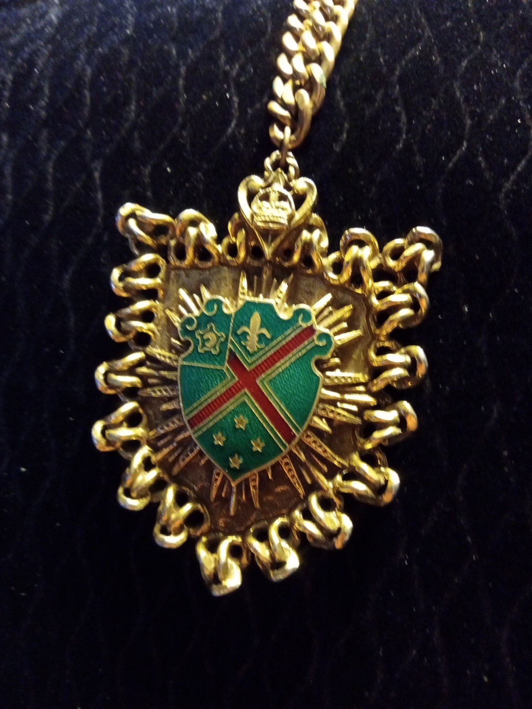 Scottish Enameled Emblem Necklace Antique