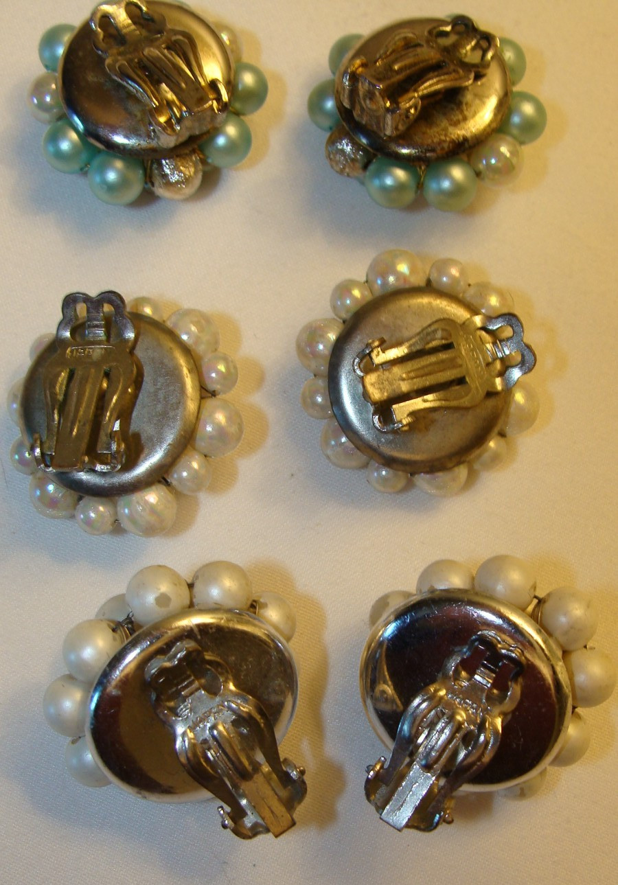 10 Pairs Vintage Earrings Austria W. Germany Czech Japan Hong Kong