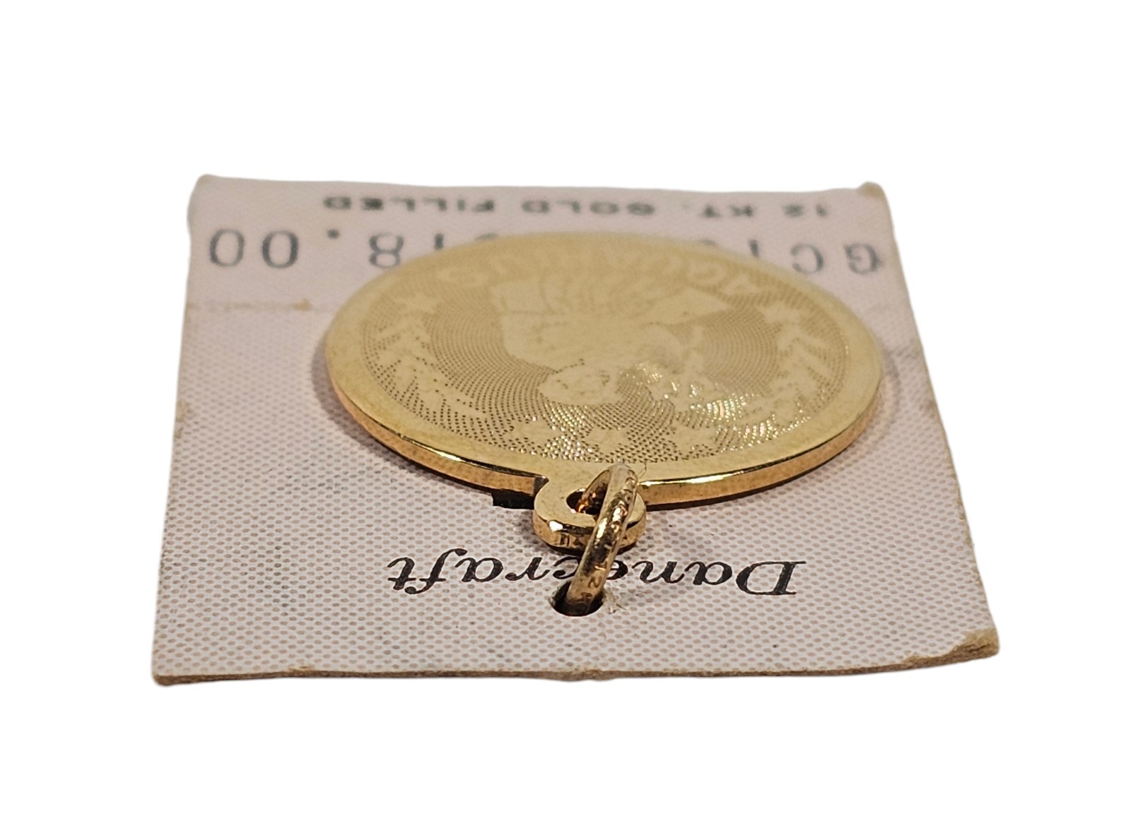 VTG Danecraft 12kt Gold filled Aquarius Zodiac Charm Pendant on Card