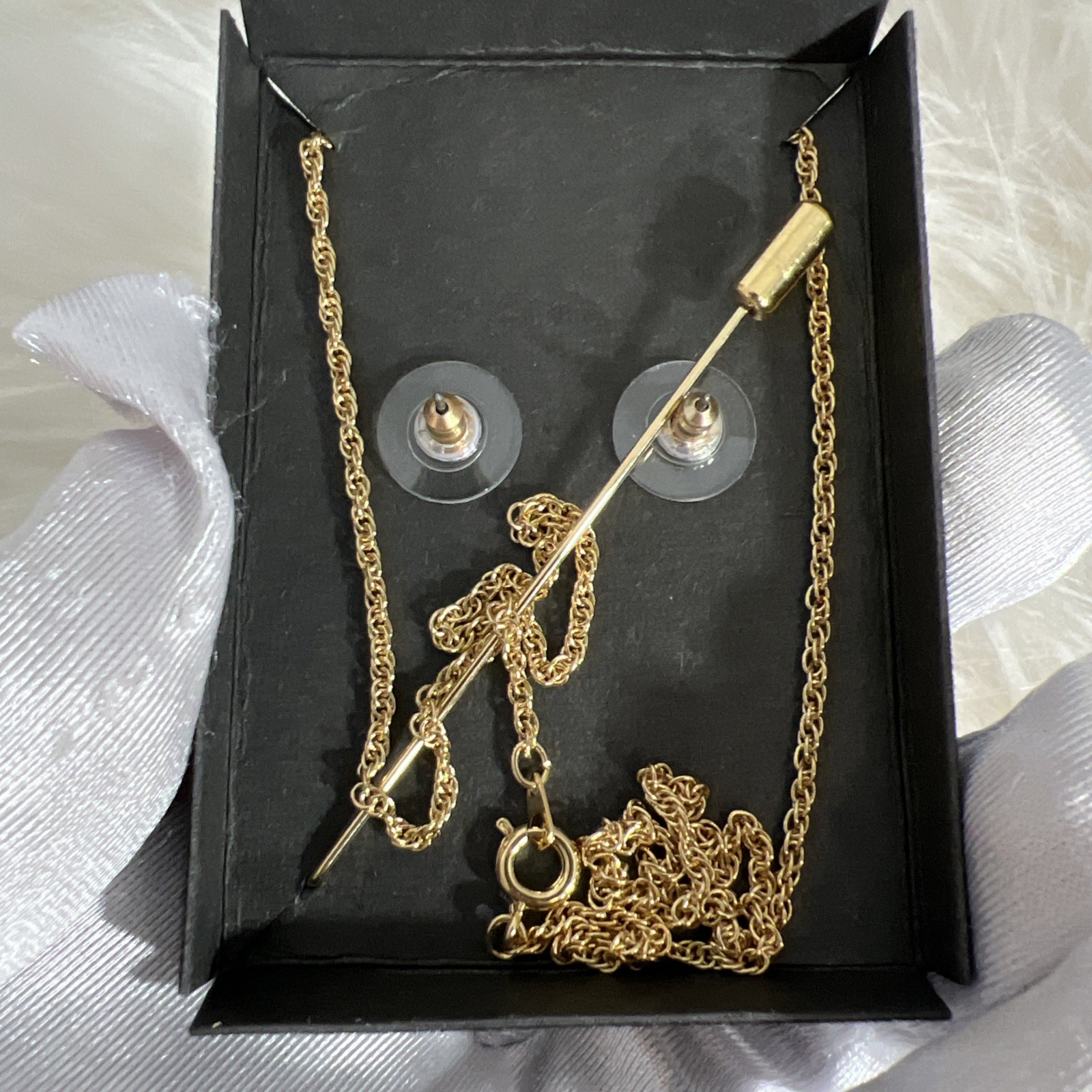Genuine VTG Natural Freshwater Pearl Necklace Set Earrings & Brooch Elegant Gift