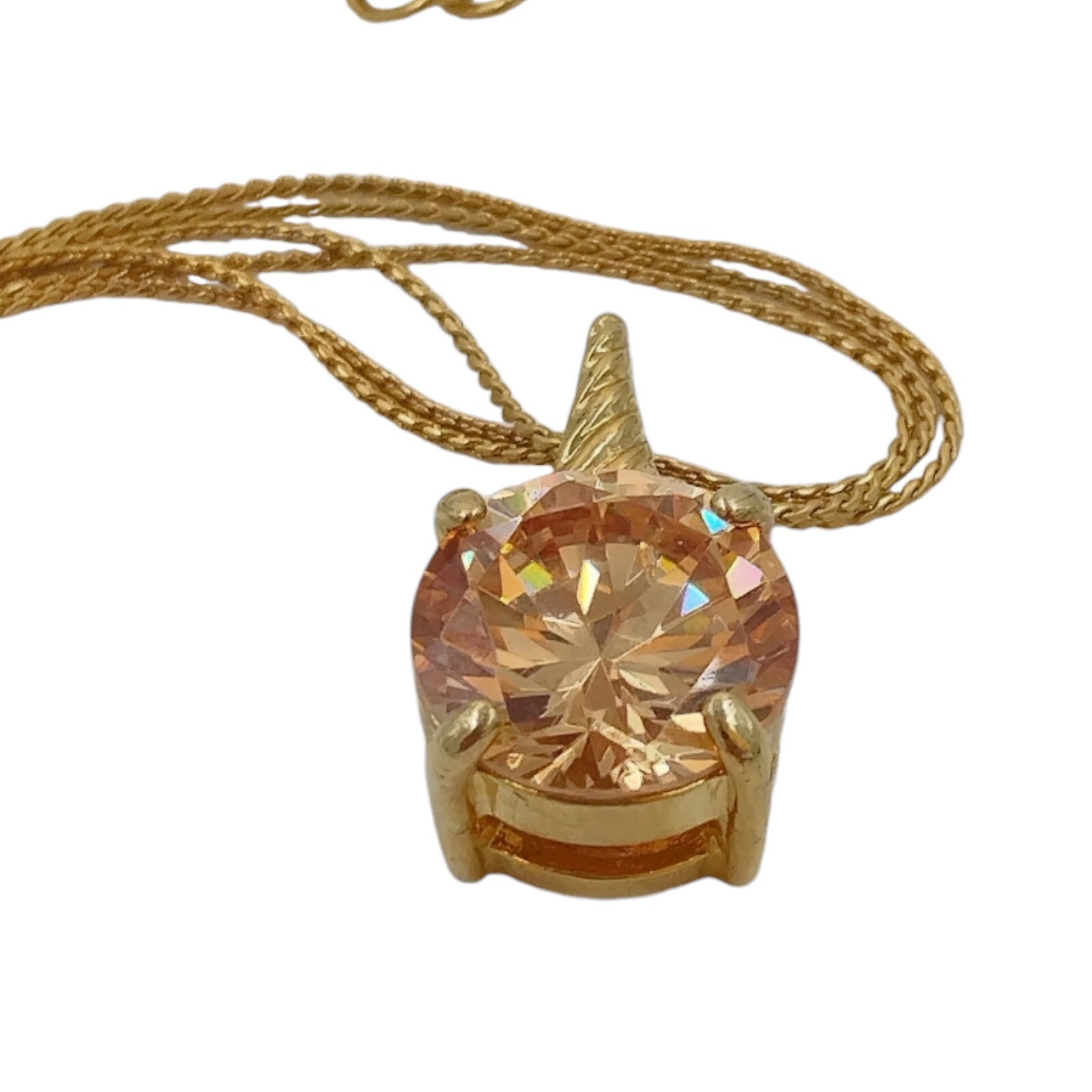 Brilliant Cut Zircon Pendant Necklace Multistrand Chain Glamour Jewelry Women’s