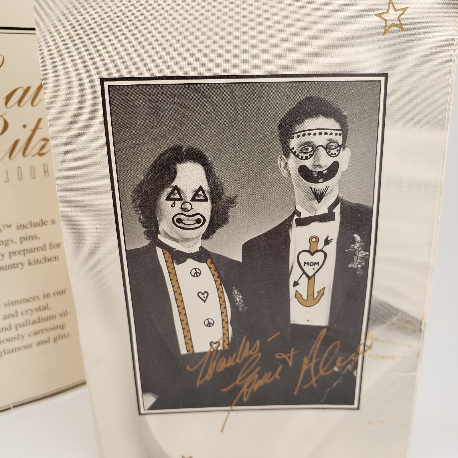 Lunch At The Ritz Pierced Earrings Masquerade With Moon New On Menu Card 1993