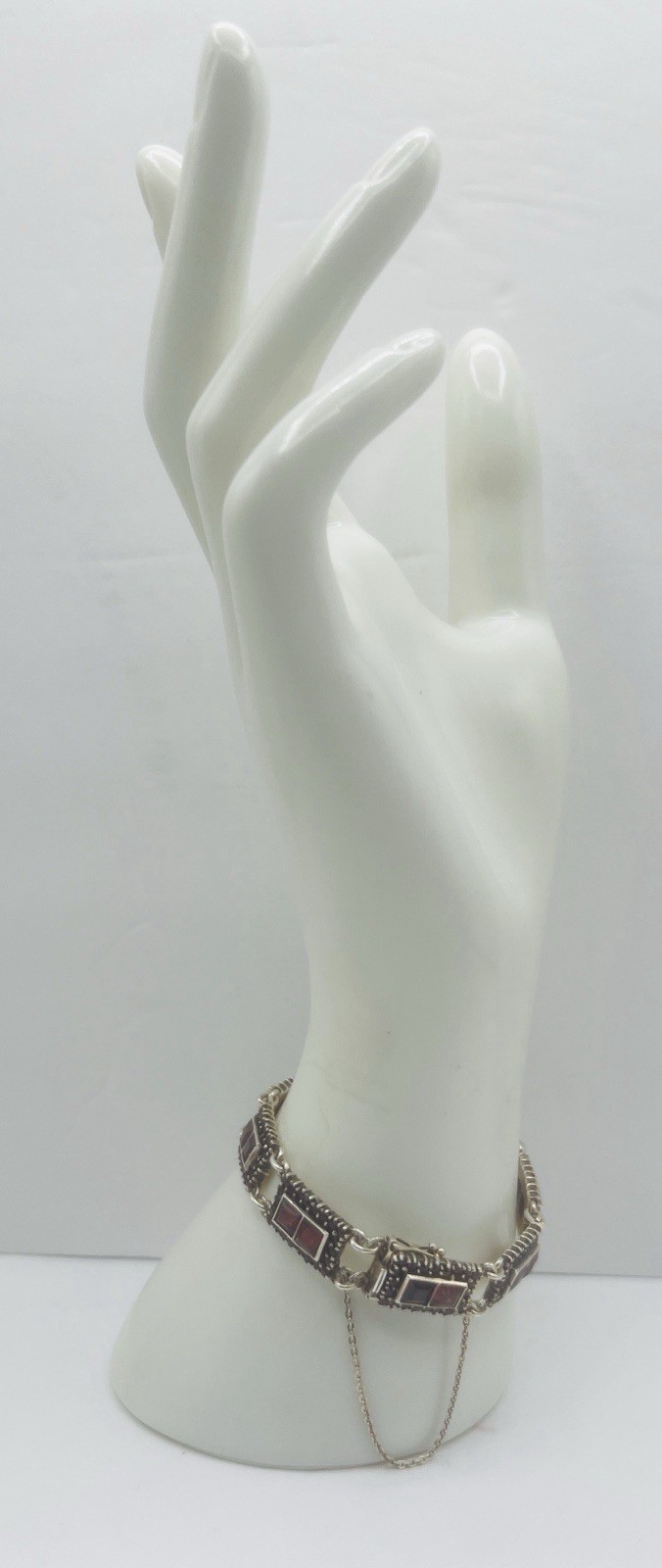 Vintage 835 Silver & Garnet Trachten Bracelet