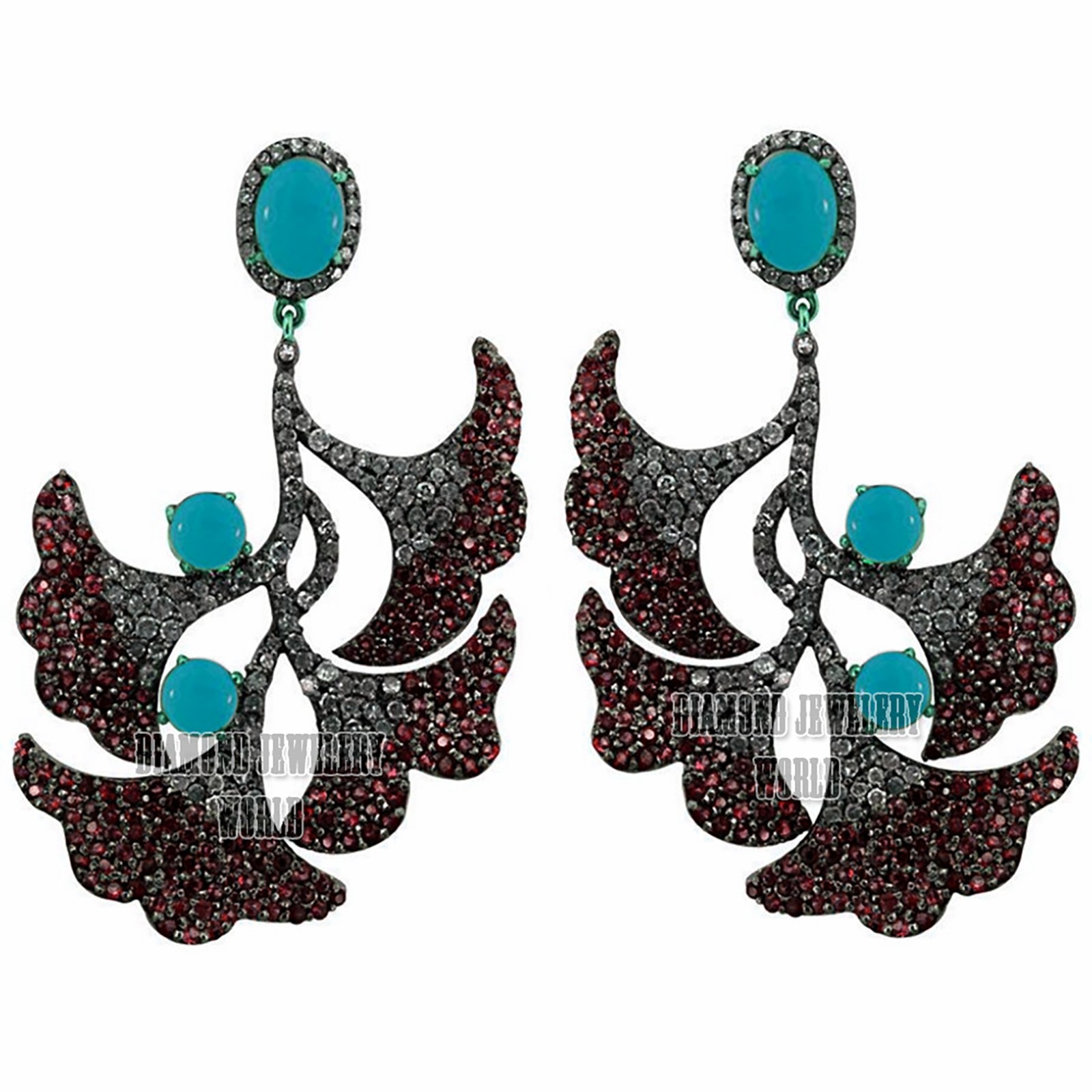 1.85ctw Rose Cut Diamond Gemstone Studded Silver Vintage Style Earring Jewelery
