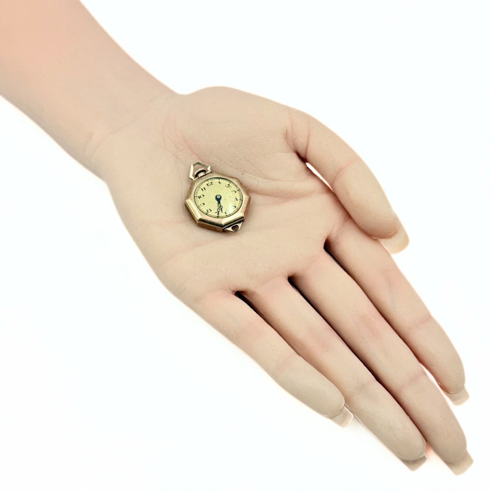 Antique Victorian Gold Filled Octagon Working Watch Pendant