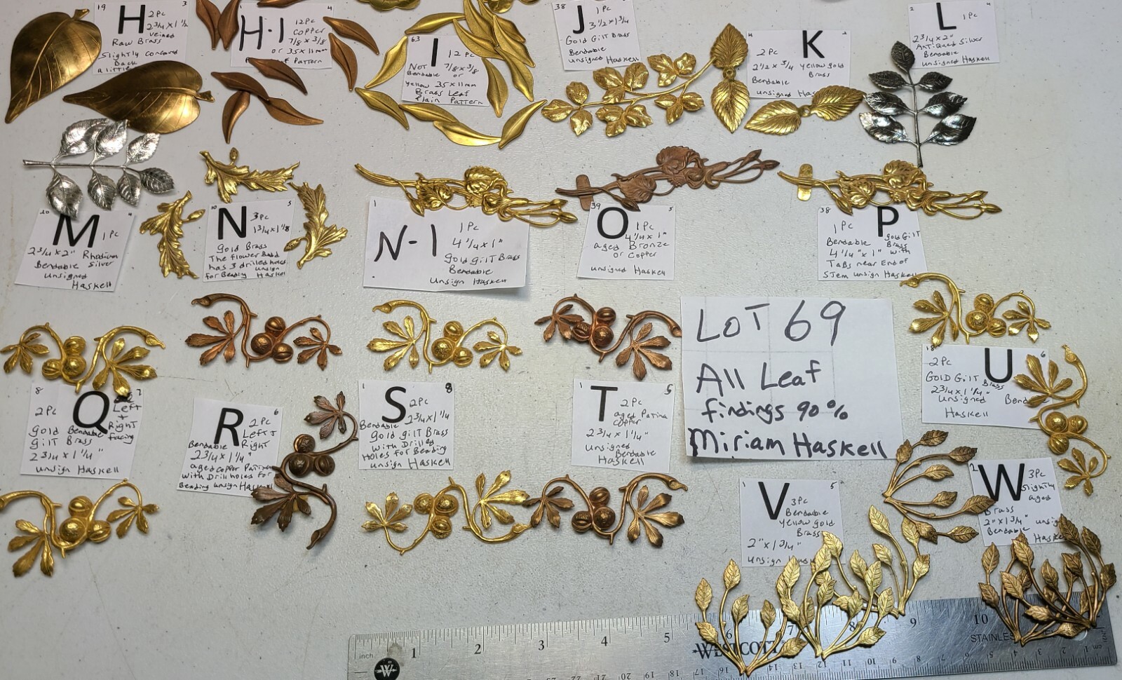 Huge Lot #69 All Flower Leaves BENDABLE 98% are Miriam Haskell Jewelry Findings