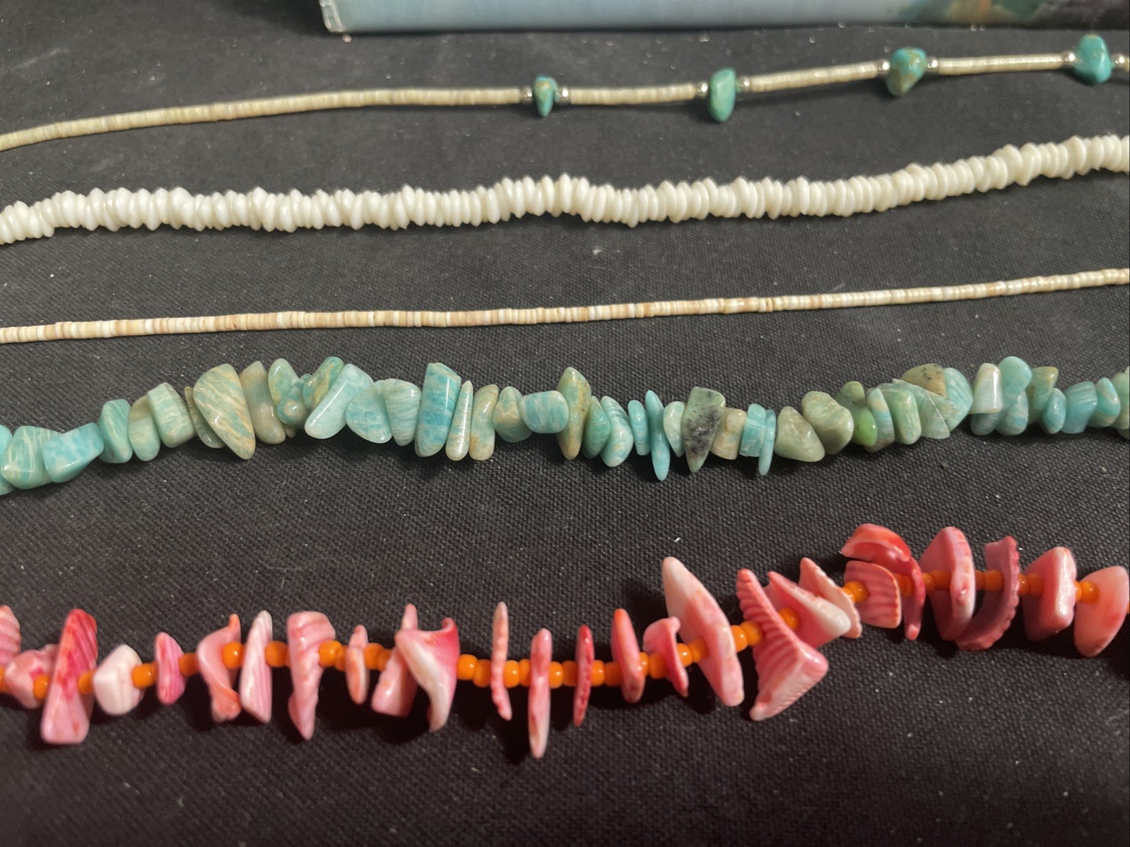 Vintage Shell Stone Strand Necklaces Mixed Lot of 5 Multicolor Unisex Adults 18”