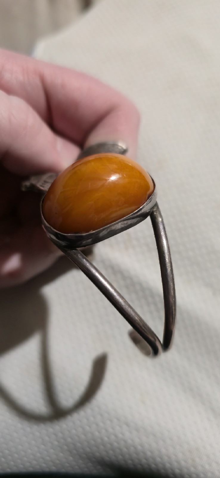 Sterling African Egg Yoke Amber Braclet