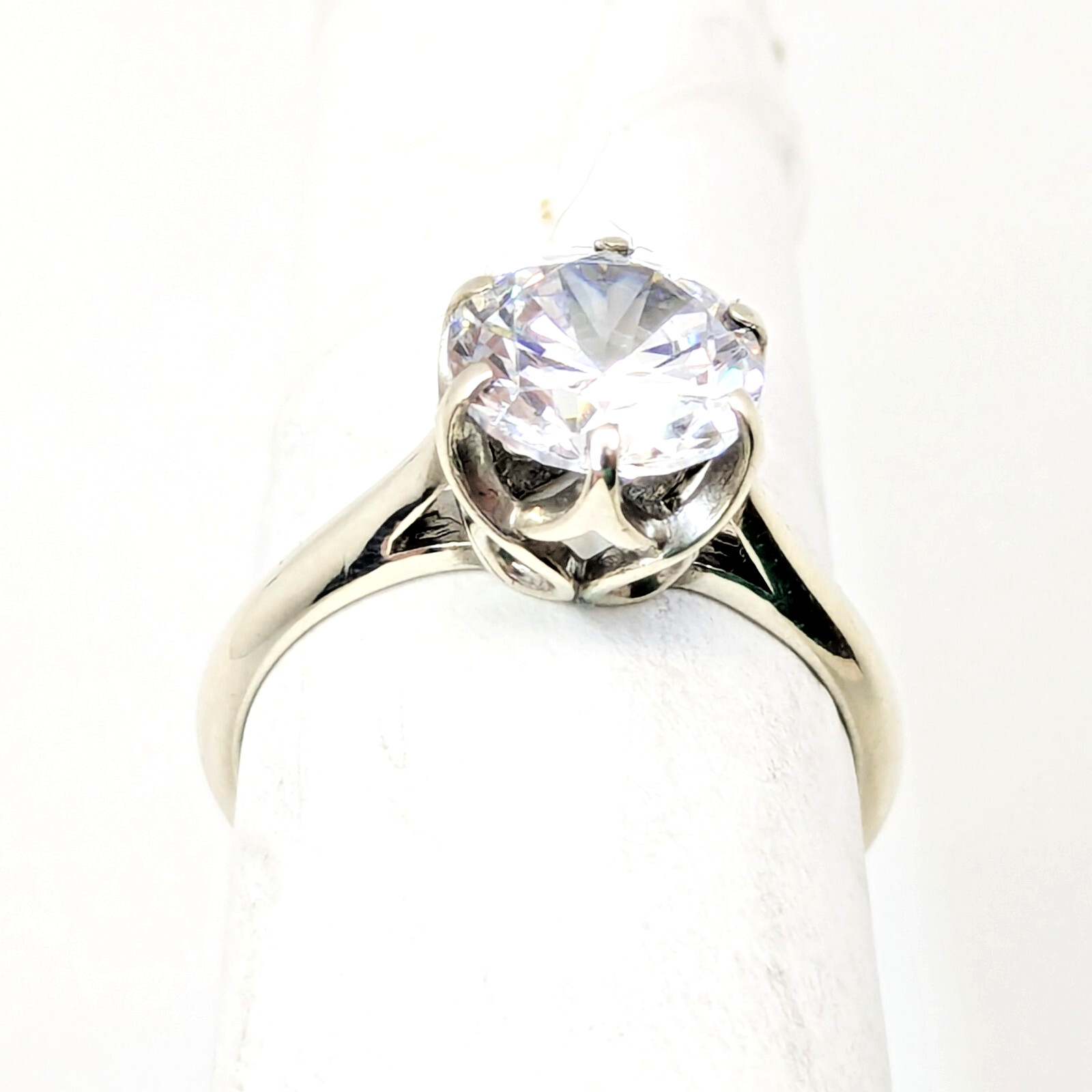 Vintage Luxury RING Silver 925 with Big Bright Stone -size: 6US (16.5mm) | #64