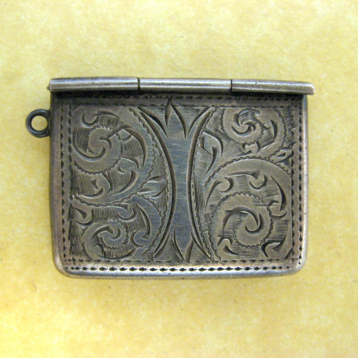 Antique Edwardian Engraved Sterling Silver Stamp Case Charm Adie & Lovekin Ltd