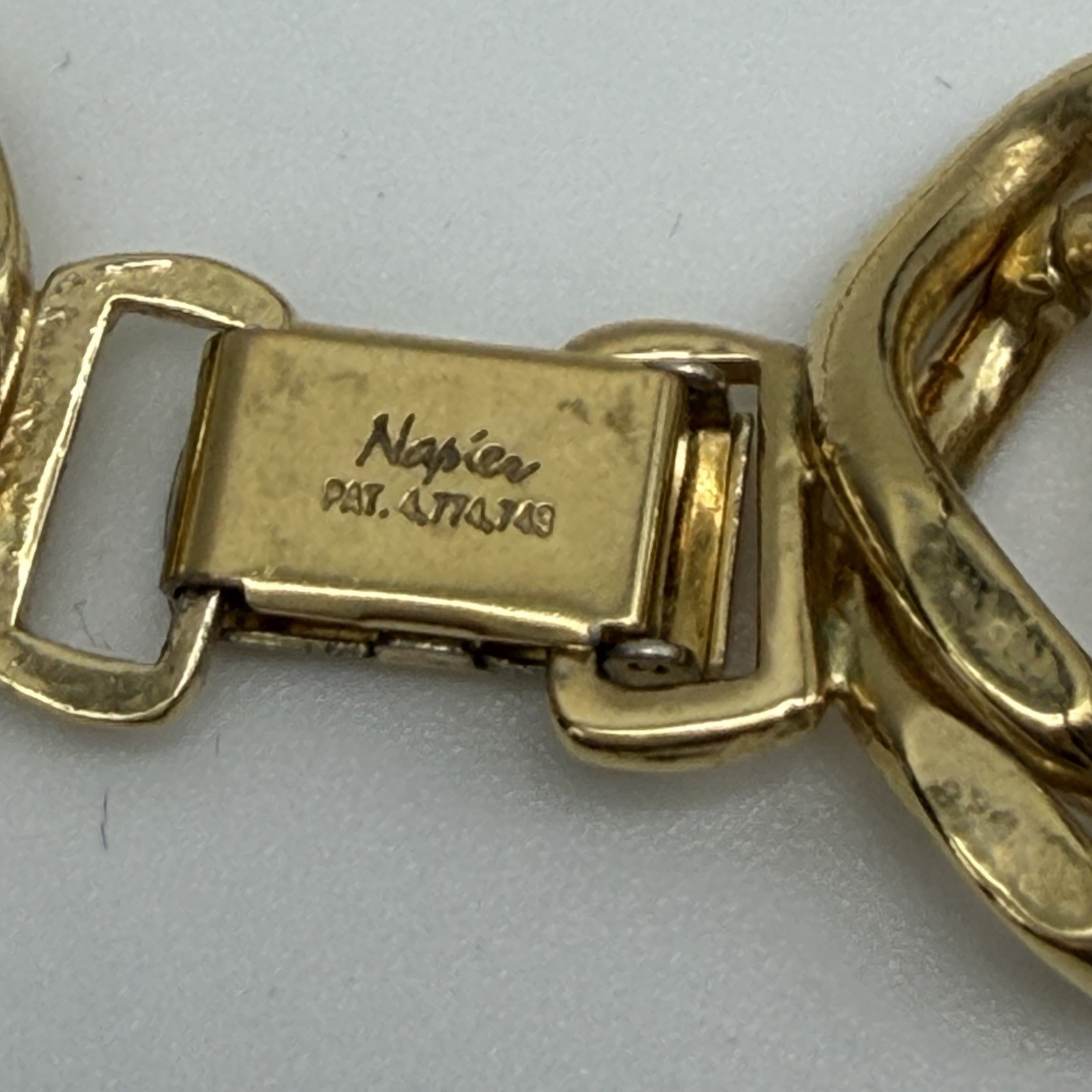 Vintage Napier Gold Tone Chain Necklace Chunky 3/4″ Wide Statement 1980s 18″