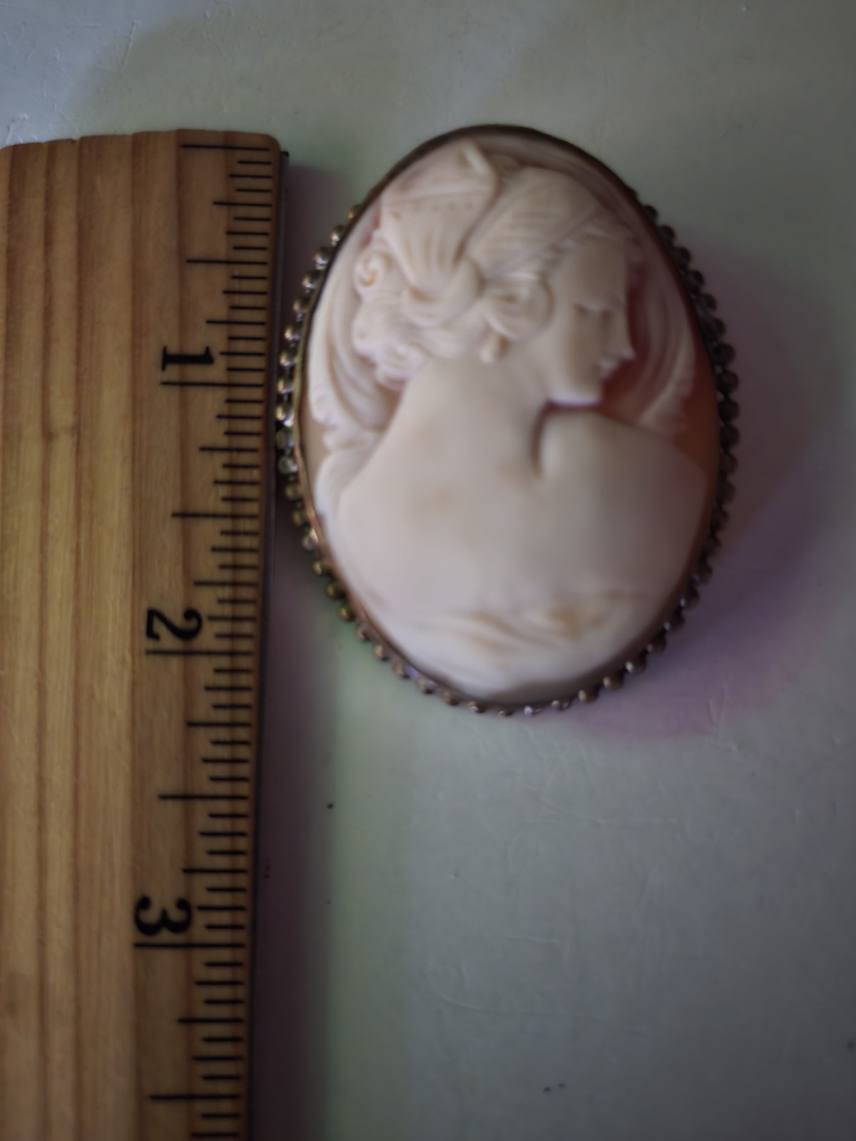 Vintage Shell Cameo Brooch Pendant