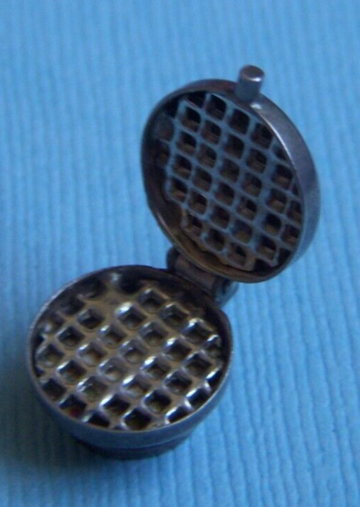 Vintage 40’s movable waffle iron sterling charm