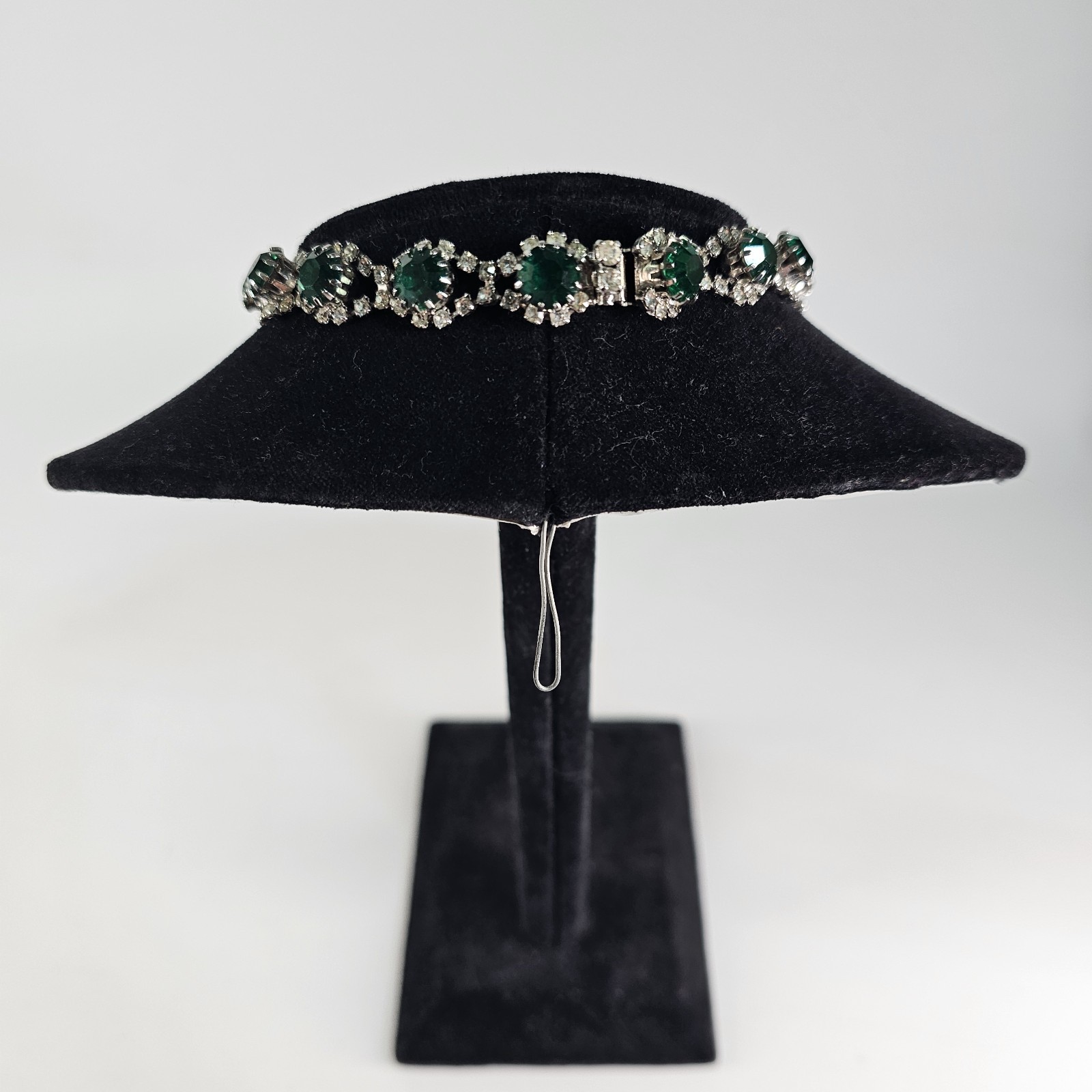 Vtg 50’s 60s Kramer Emerald Crystal Bib Necklace Statement MCM Chandelier REPAIR