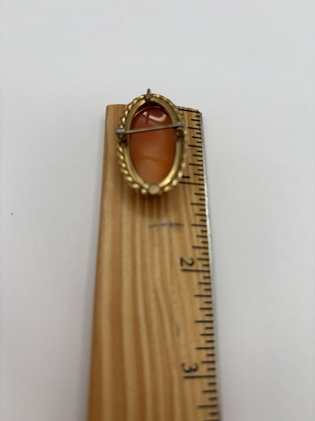 Vintage 12Kt Gold Filled Left Facing Oval Cameo Portrait Pendant / Brooch Pin