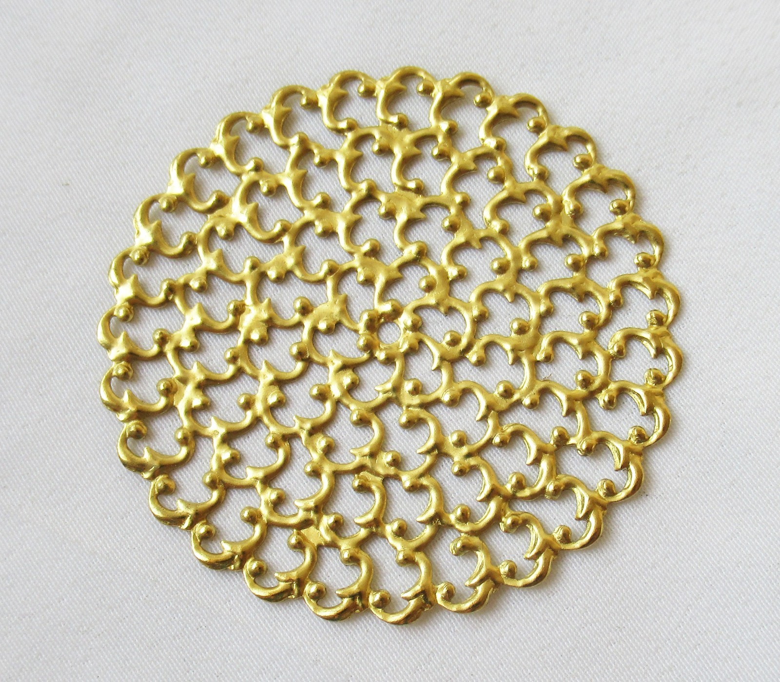 30pcs Round Brass Filigree Stamping 48mm DIY Craft Findings Wholesale Supplies