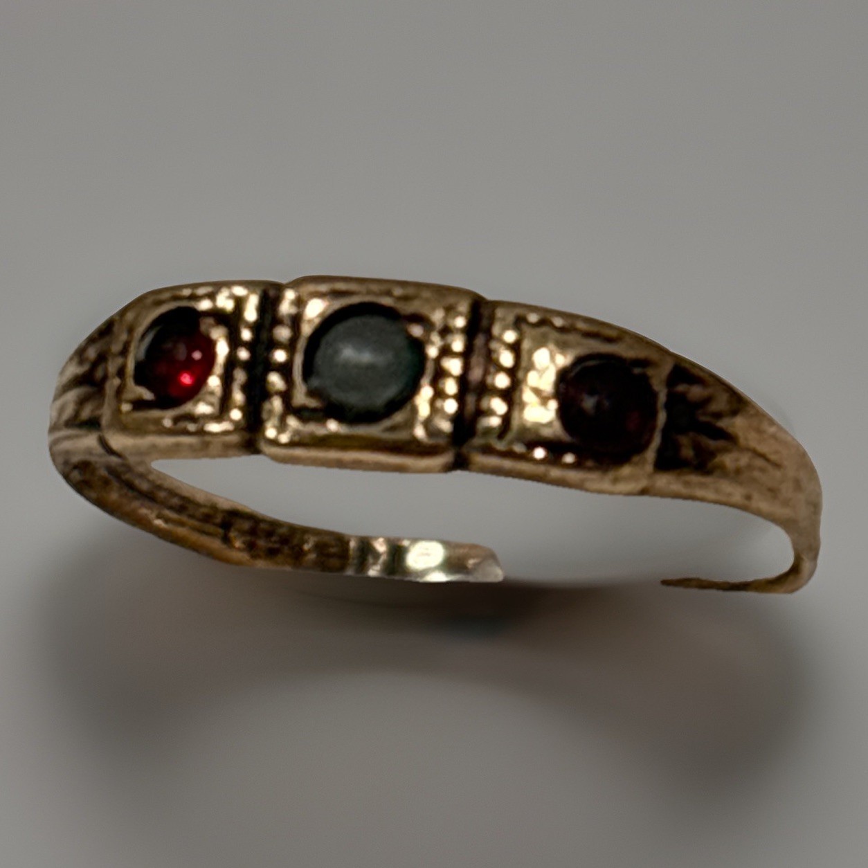 Vintage Little Nemo Gold Plated Rhinestone Childs Ring Size 1
