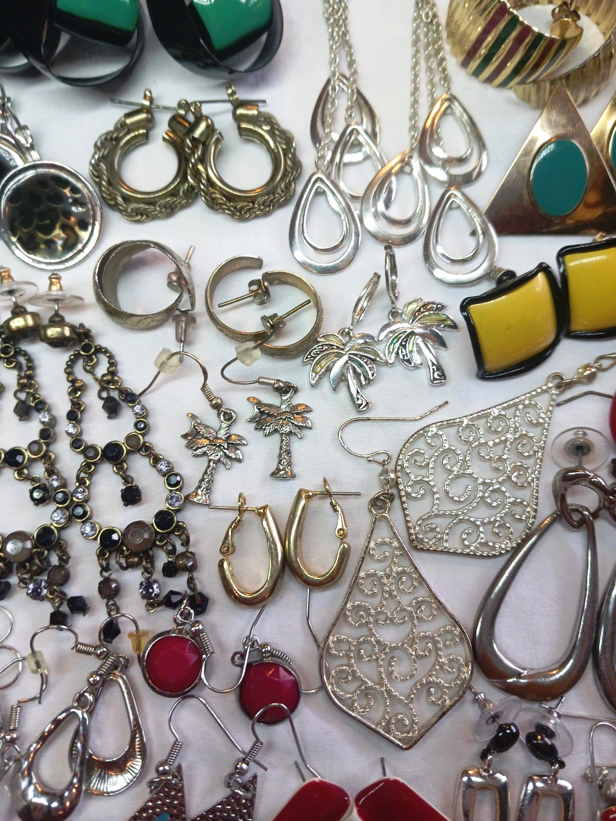 Vintage/Now Junk Drawer Earring Lot 2 – 50 Pairs Mixed Materials All Wearable