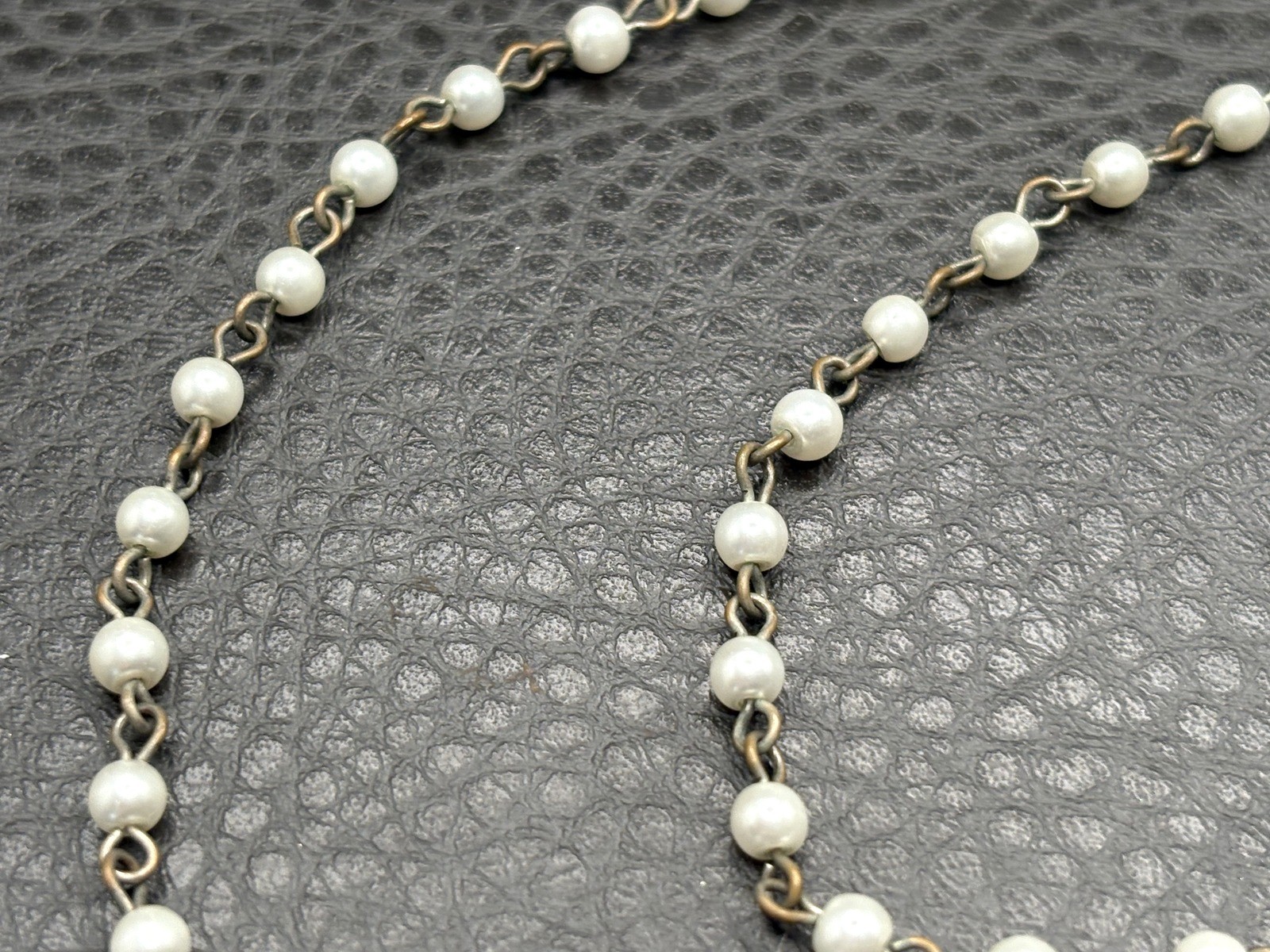 Vintage Art Deco Pearl & Purple Glass Pendant Necklace 925 Silver Clasp READ