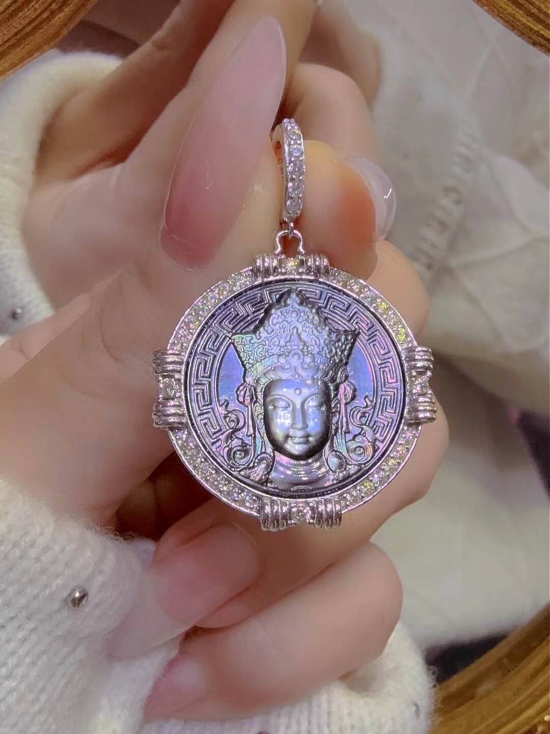 Antique style Cameo Pendant 925 Silver plated Vintage Necklace Estate Jewelry313
