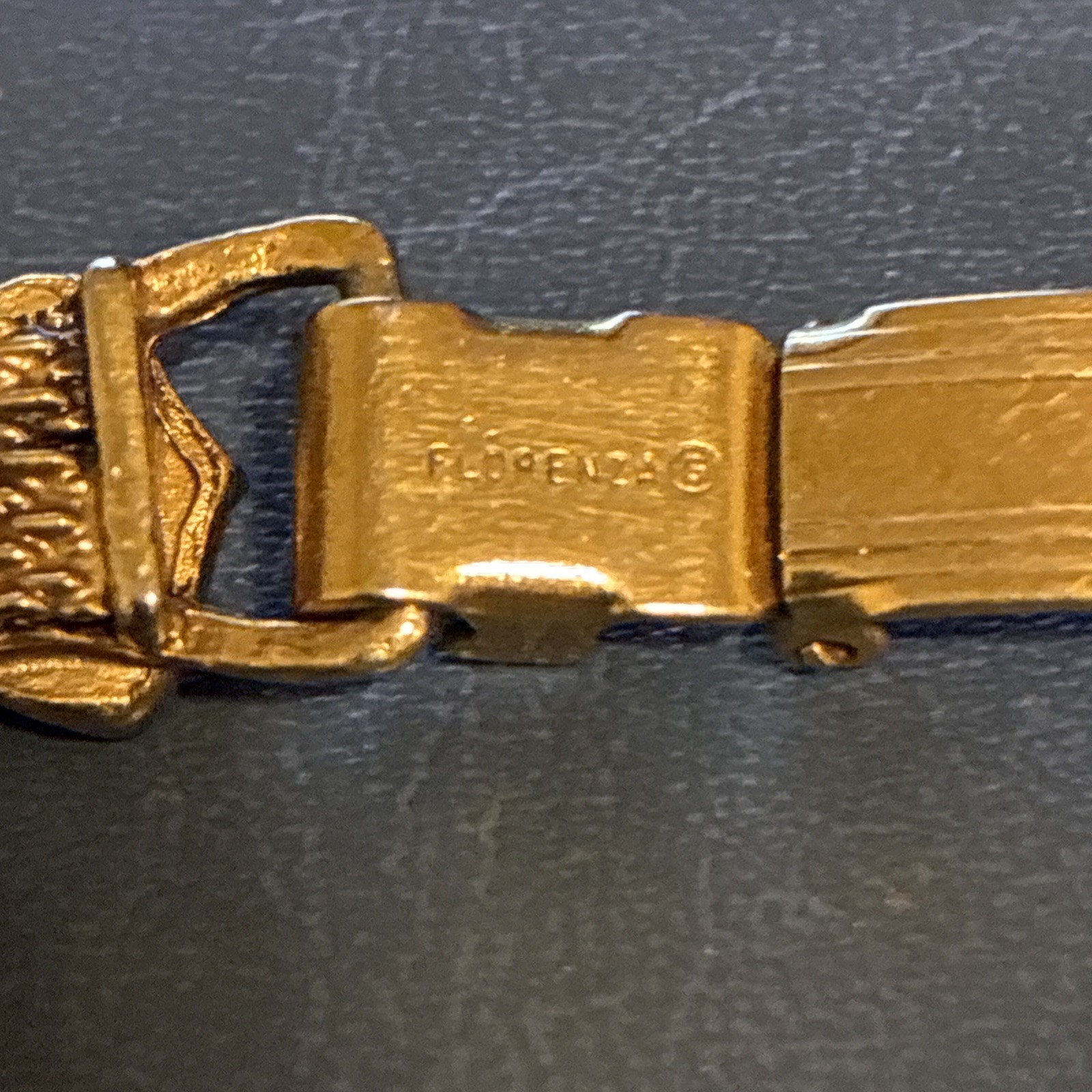 Vtg FLORENZA Victorian Revival Style Slide Bracelet Mesh 7 Embellished Slides 7”