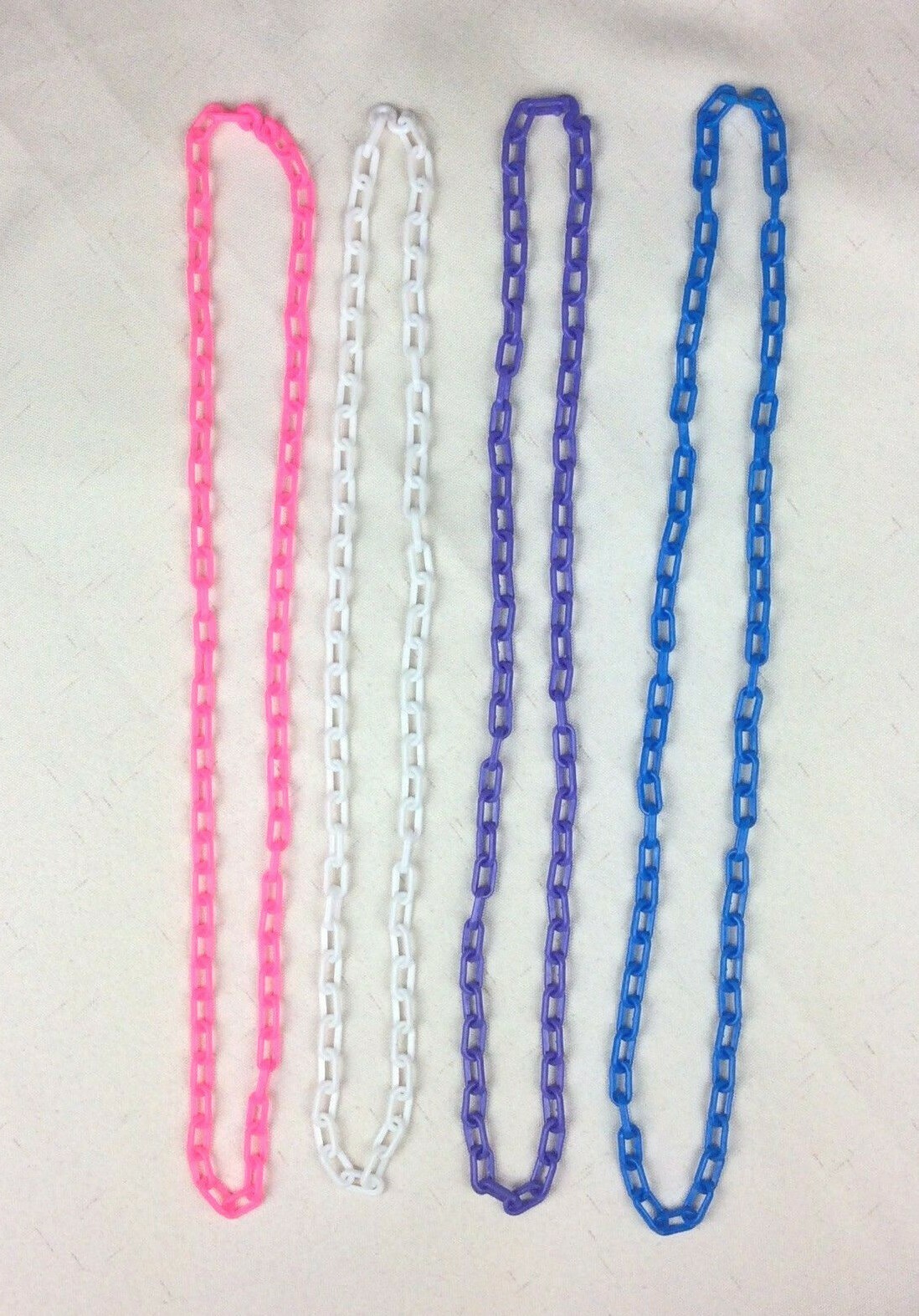 NEW Bell Charm Plastic Link Chain Necklace Costume Deadstock Vintage Retro 1980s